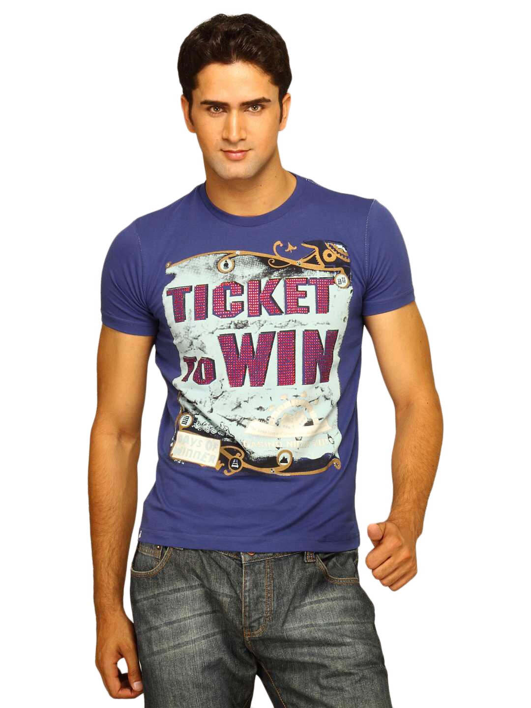 Status Quo Men's Ticket To Win Blue T-shirt