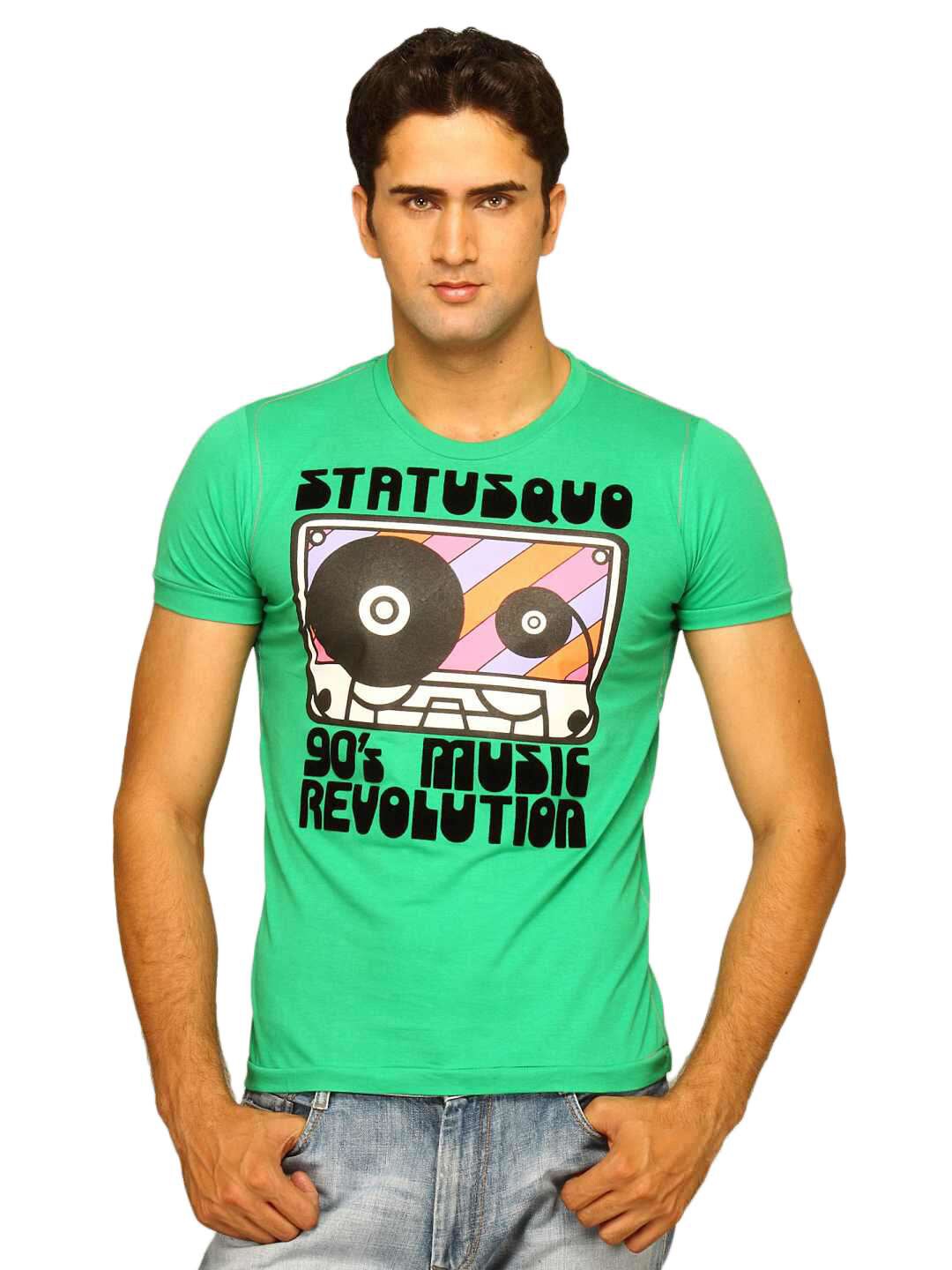 Status Quo Men's Music Revolution Green T-shirt