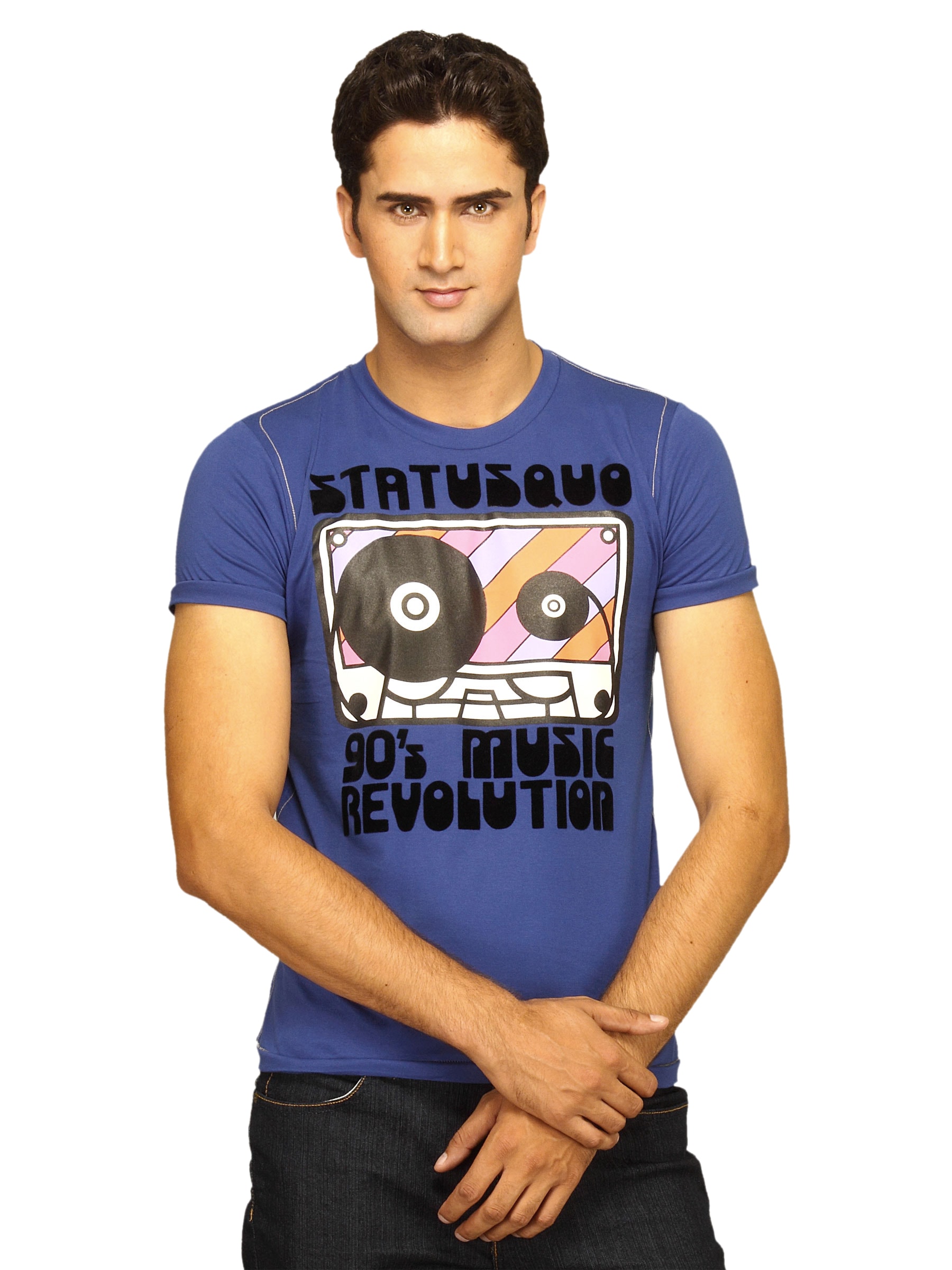 Status Quo Men's Music Revolution Blue T-shirt