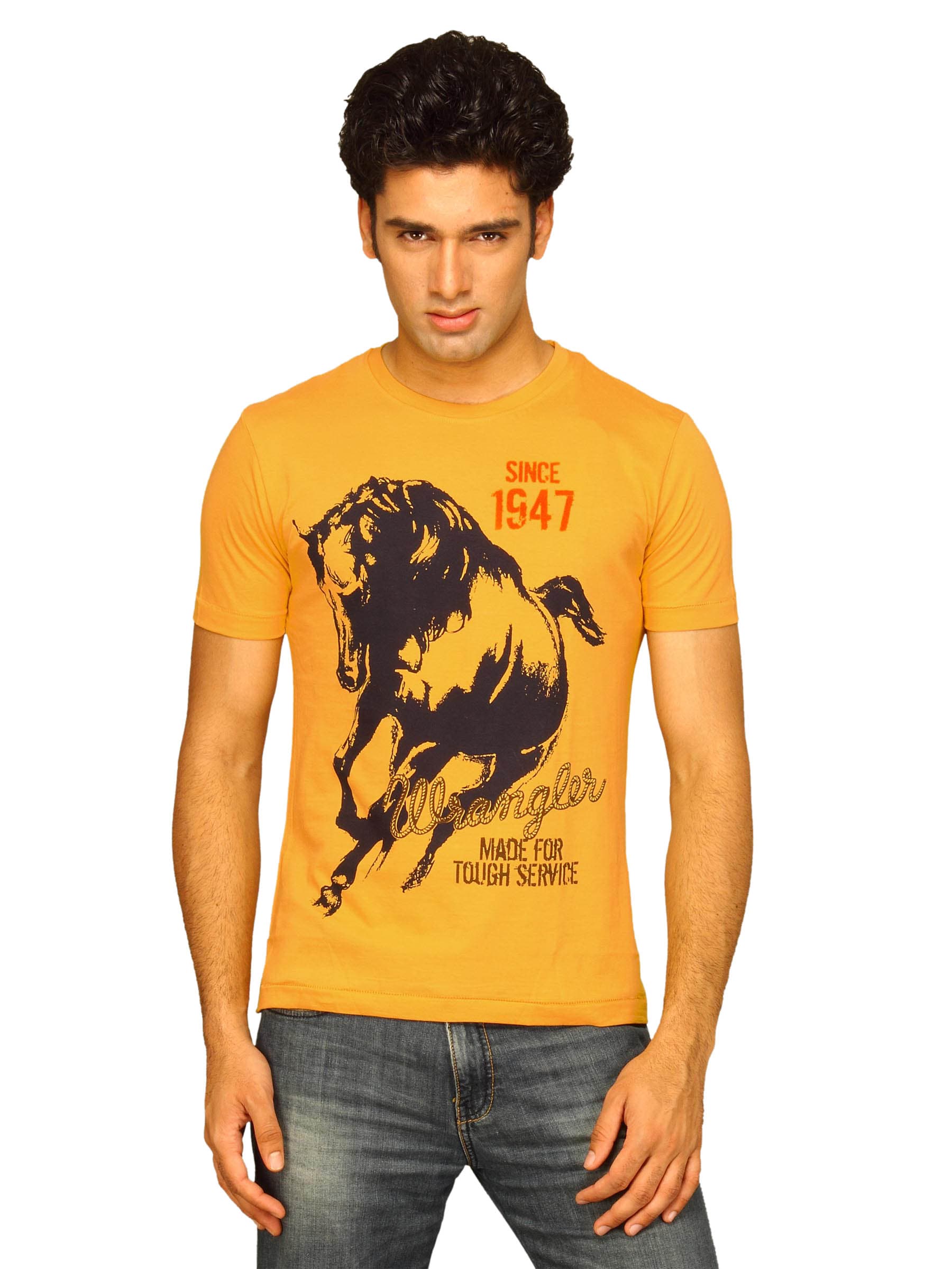 Wrangler Men's Wild Horse Golden Yellow T-shirt