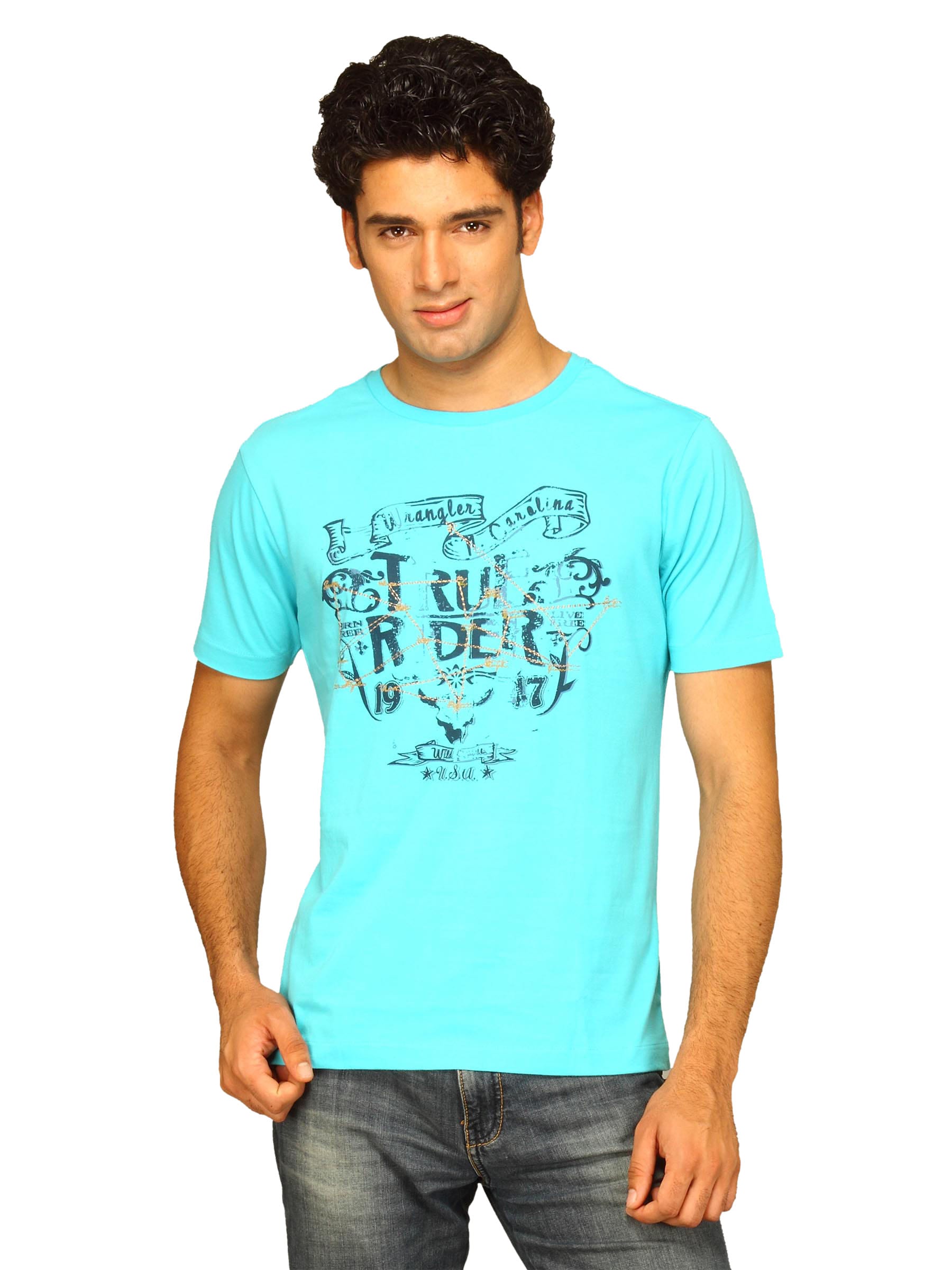 Wrangler Men's True Rider Turquoise T-shirt