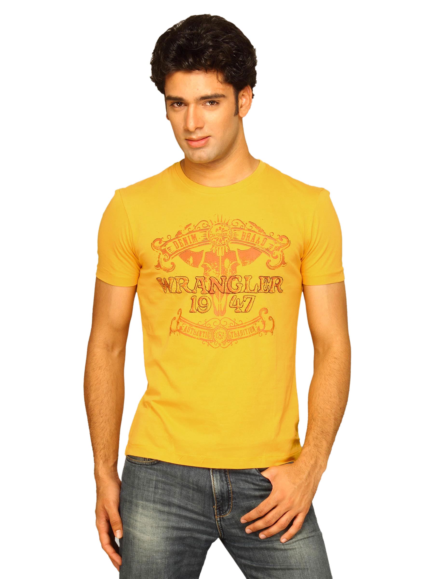 Wrangler Men's Authentic Embro Orange T-shirt