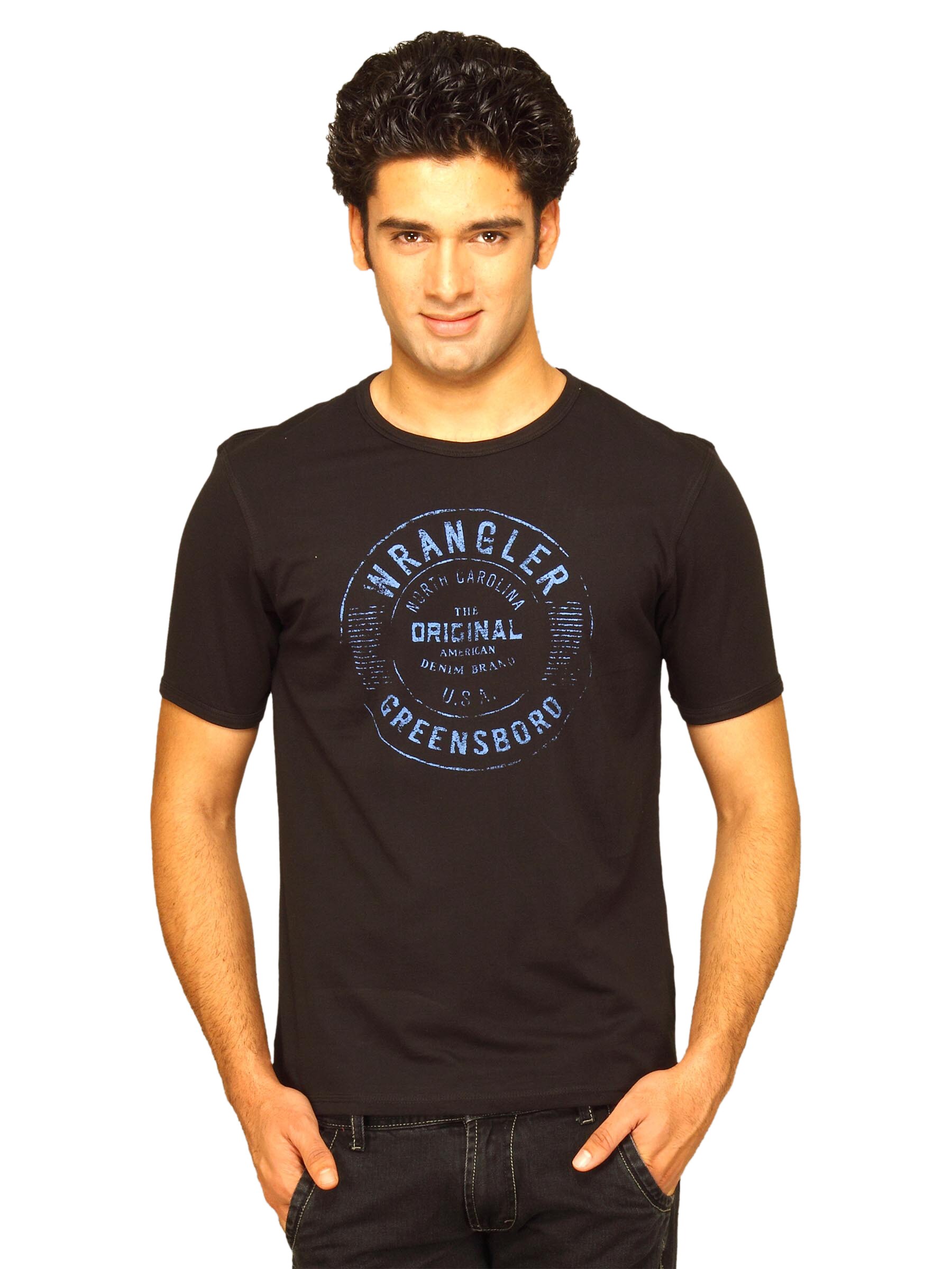 Wrangler Men's Greensboro Raw Edge Black T-shirt