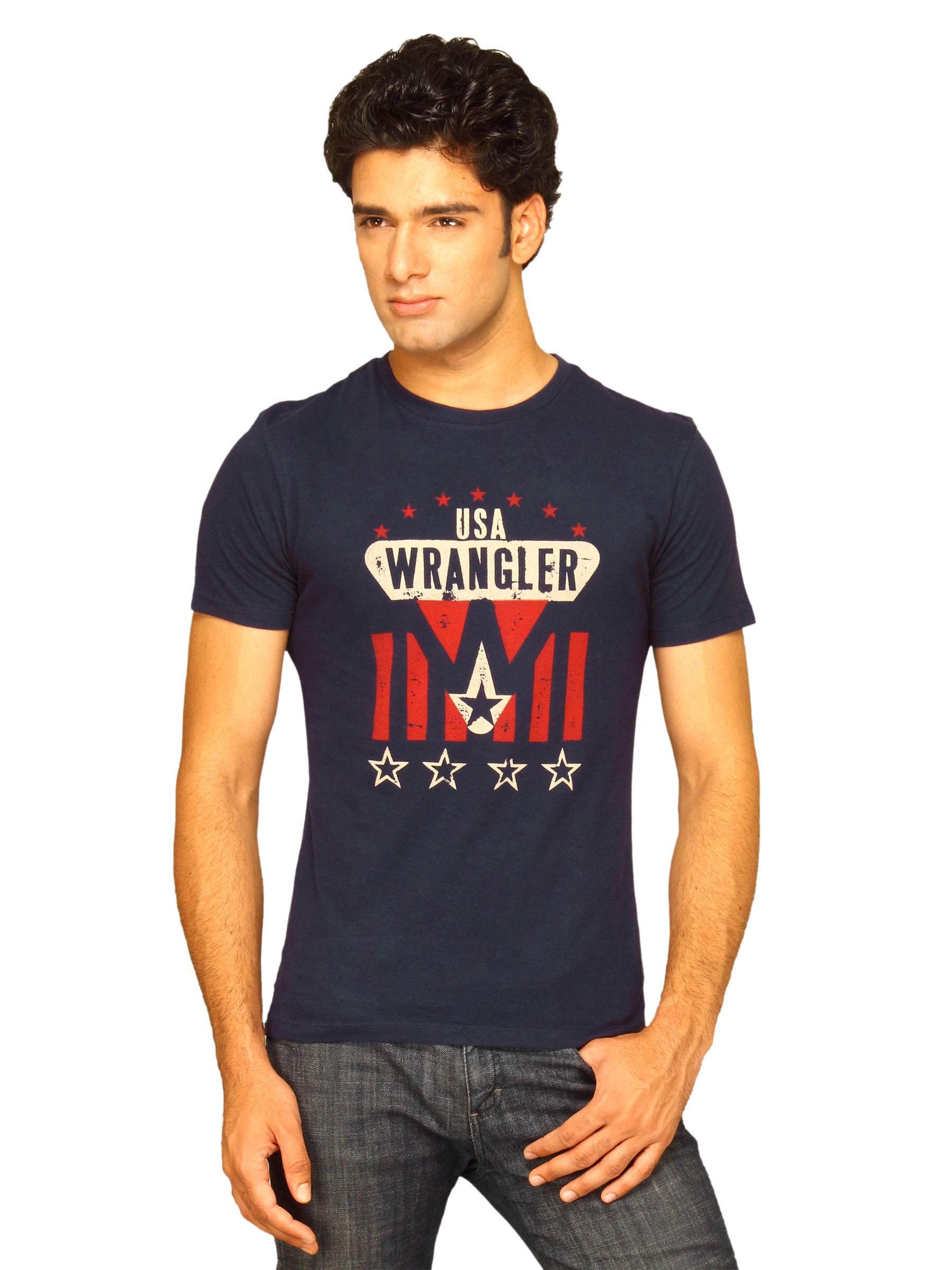 Wrangler Men's Star Flag Pring Navy T-shirt