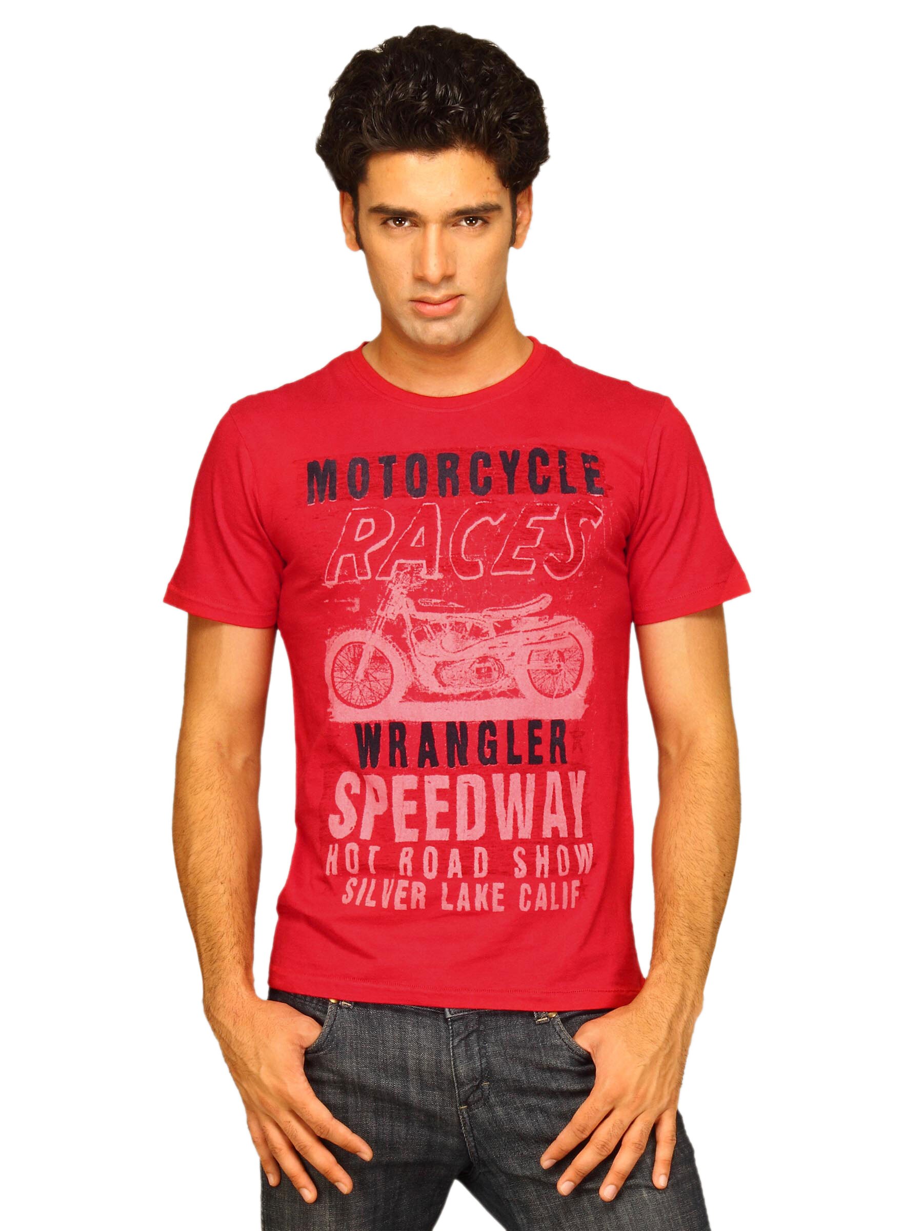 Wrangler Men's Racing Big Print Red T-shirt