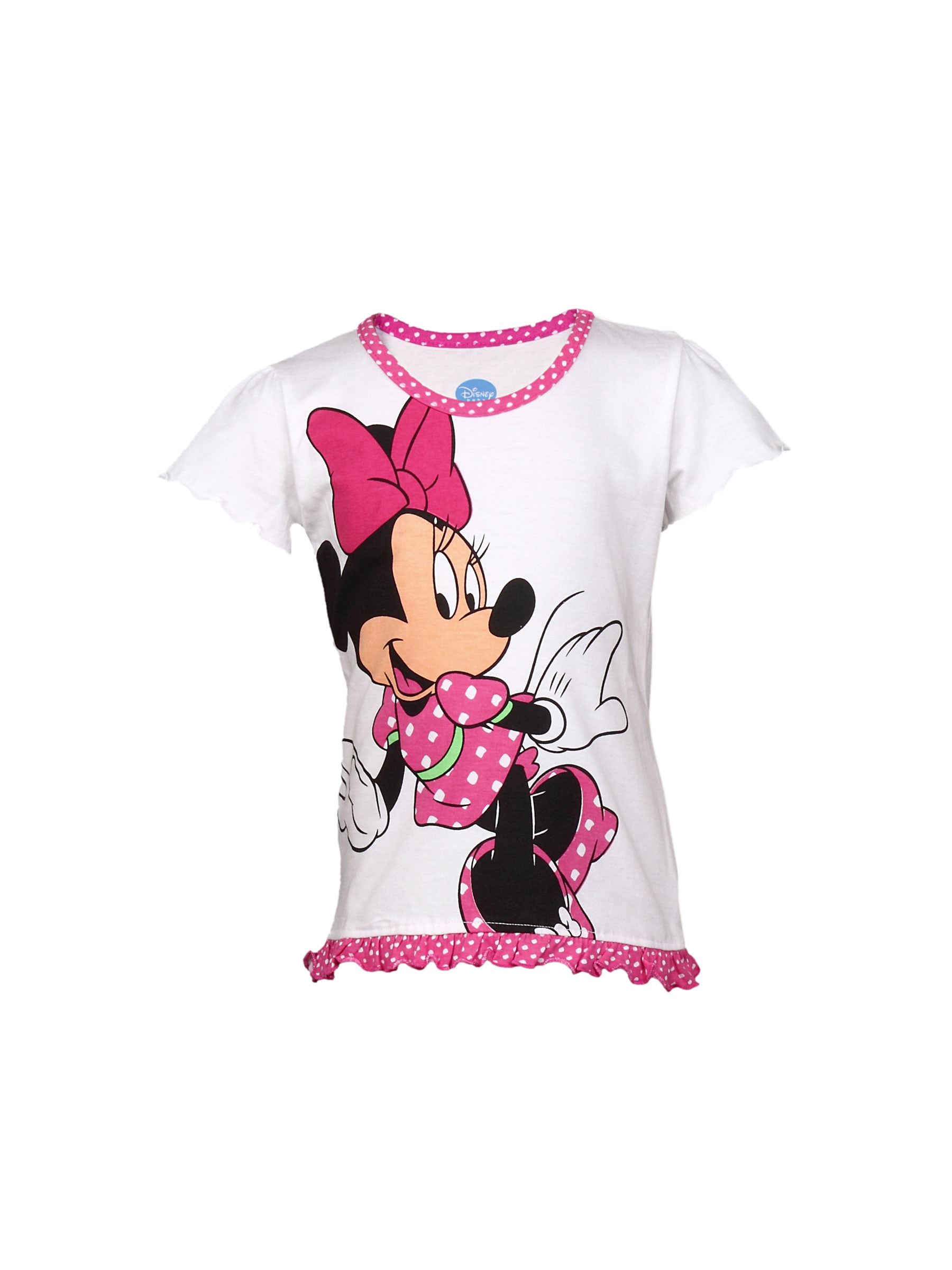 Disney Kids Girl's White Minnie With Pink Lace Kidswear