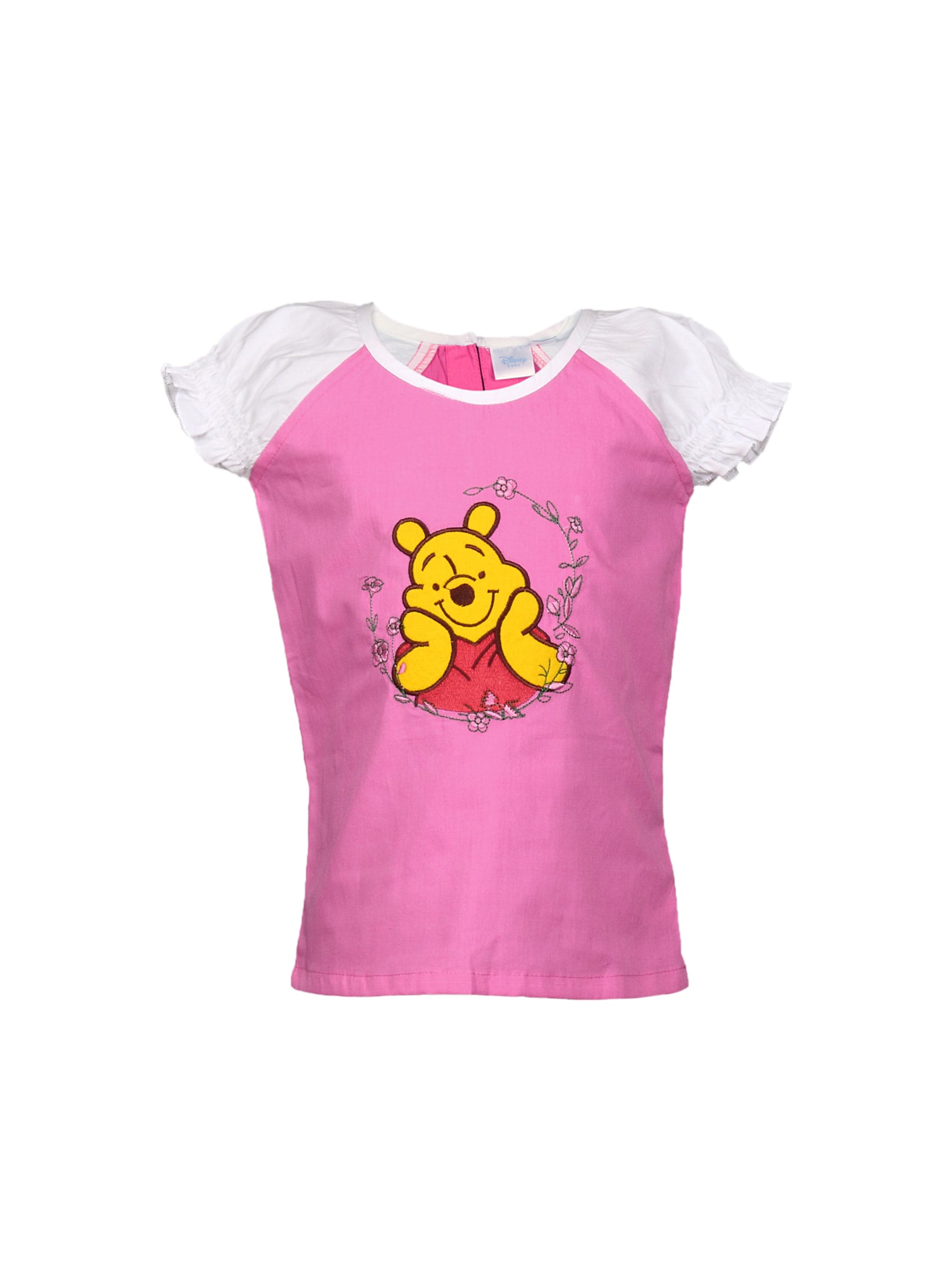 Disney Kids Girl Pooh Pink And White Top