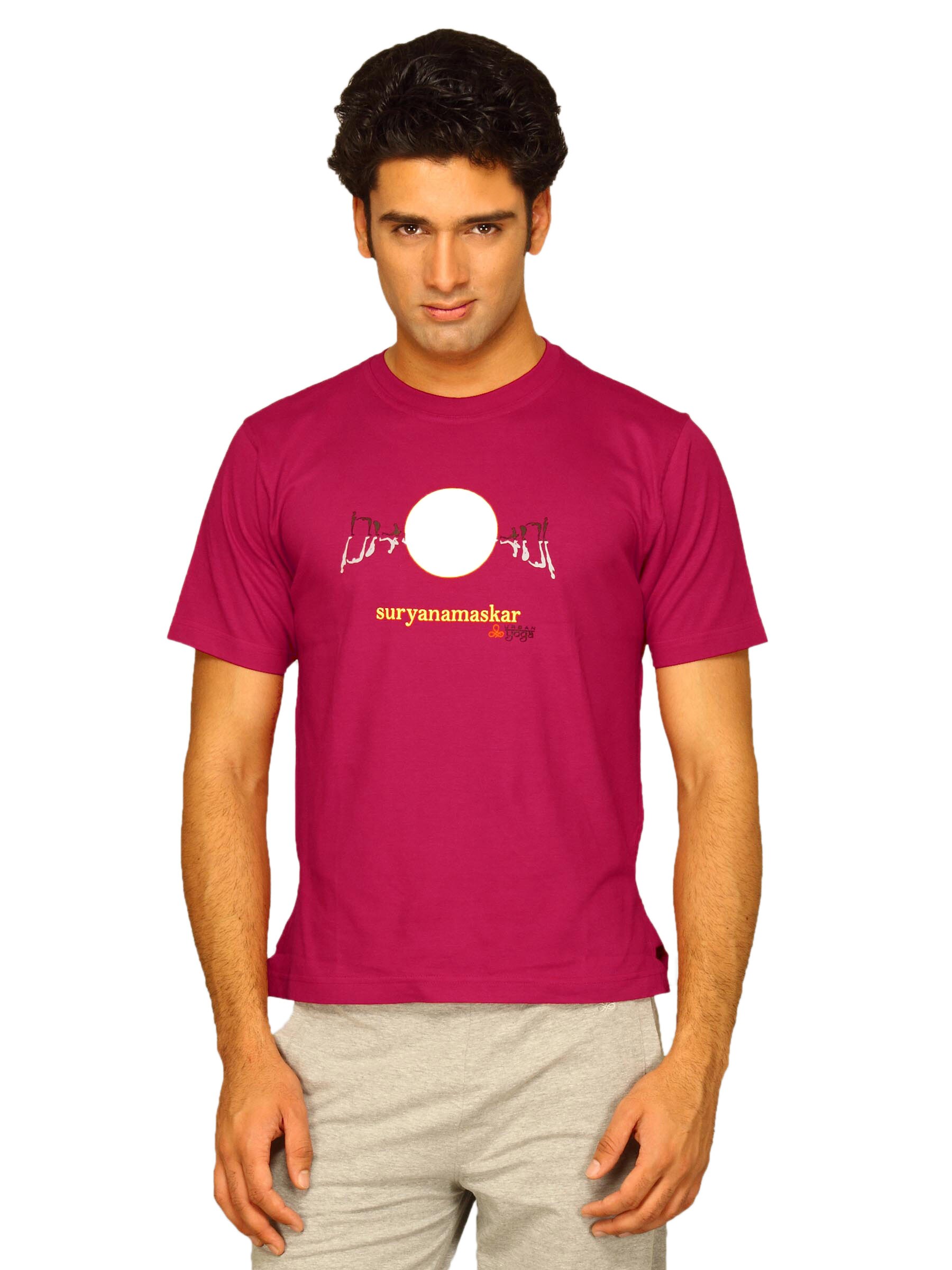 Urban Yoga Men's Suryanamaskar Red T-shirt