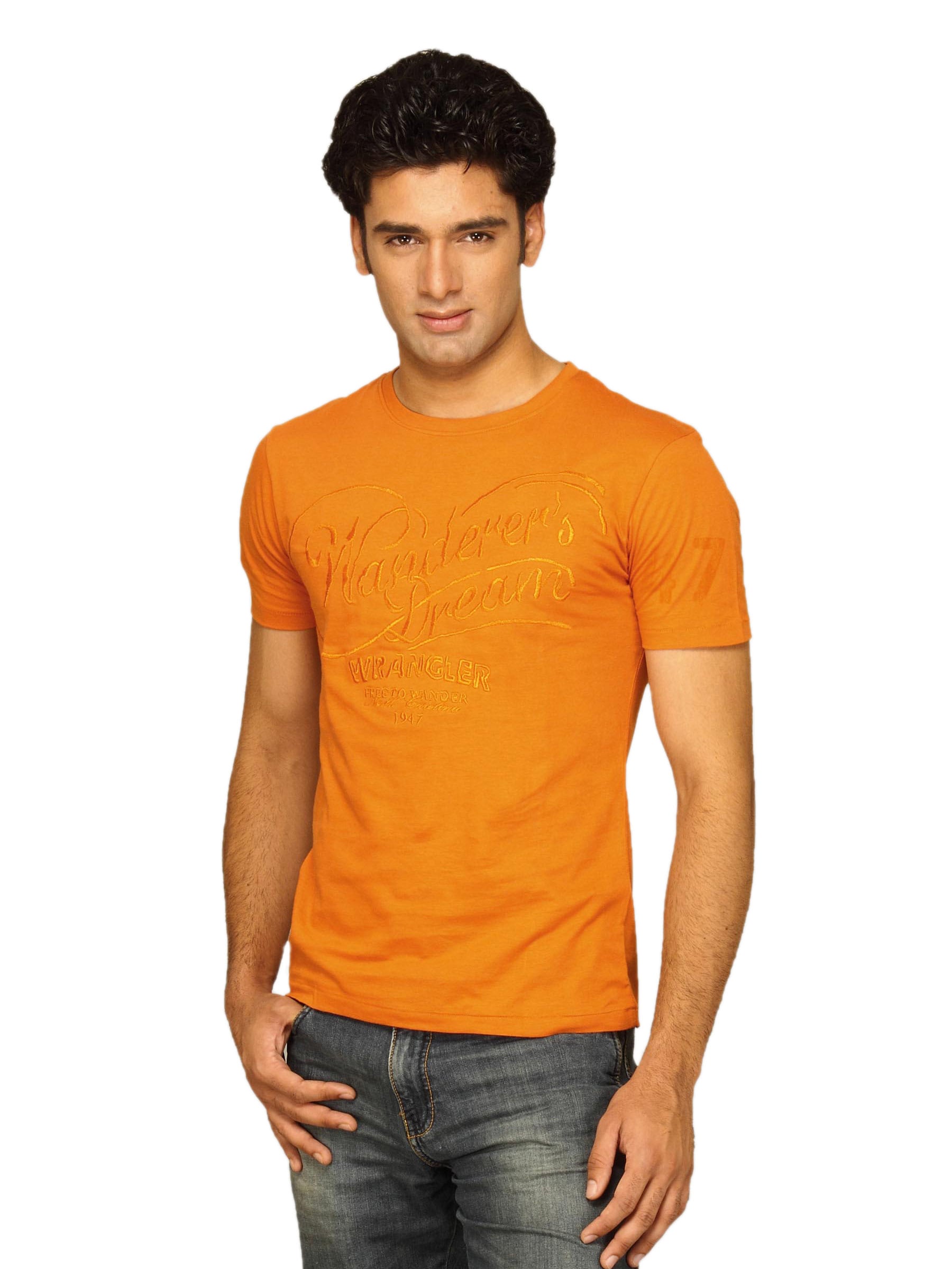 Wrangler Men's Wanderer's Dream Orange T-shirt