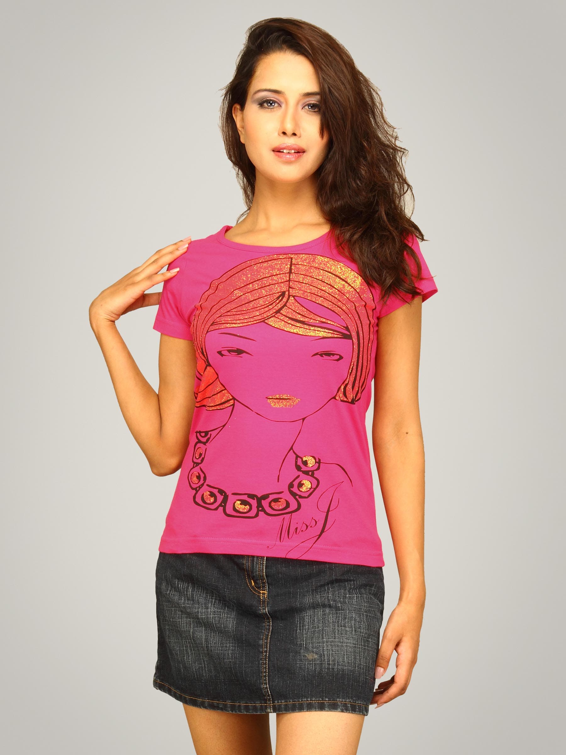 Jealous 21 Women's Print Pink T-shirt