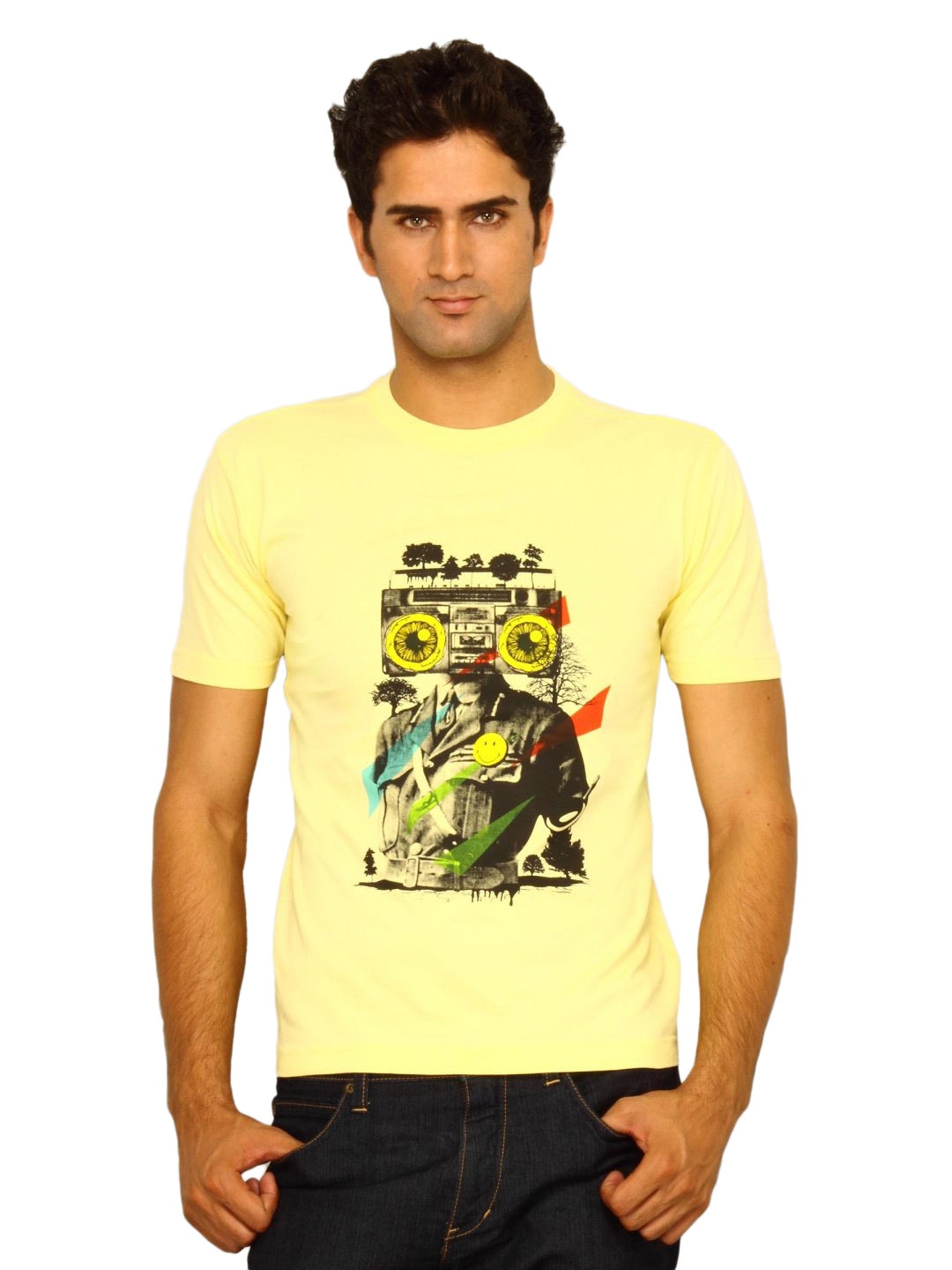 Myntra Men's Radio Head Yellow T-shirt