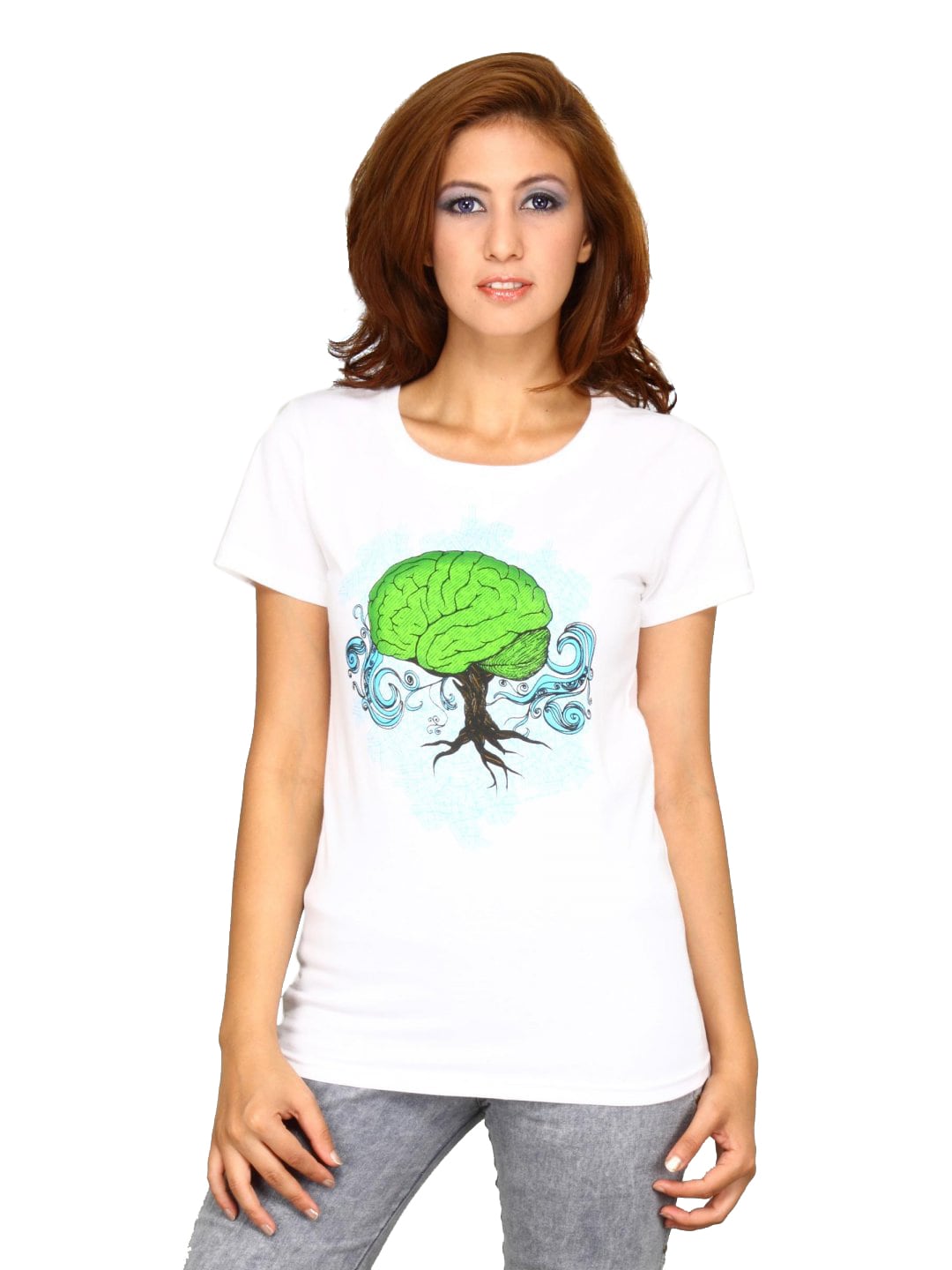 Inkfruit Women's Think Green White T-shirt