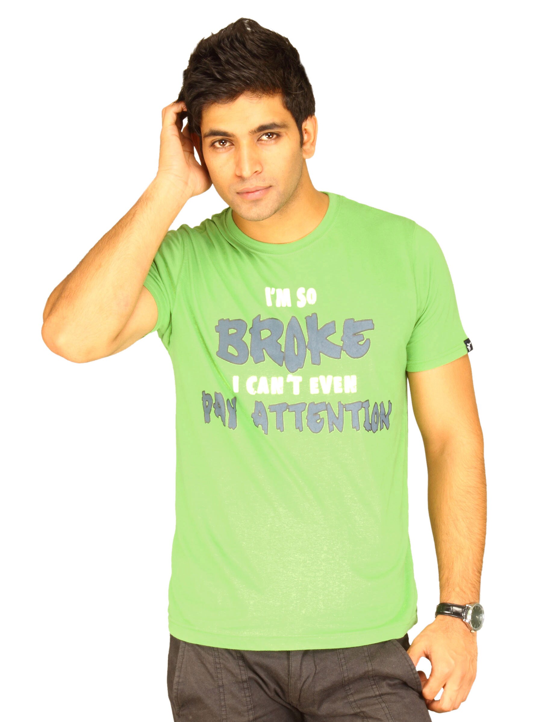 Probase Men's I'M So Broke Green T-shirt