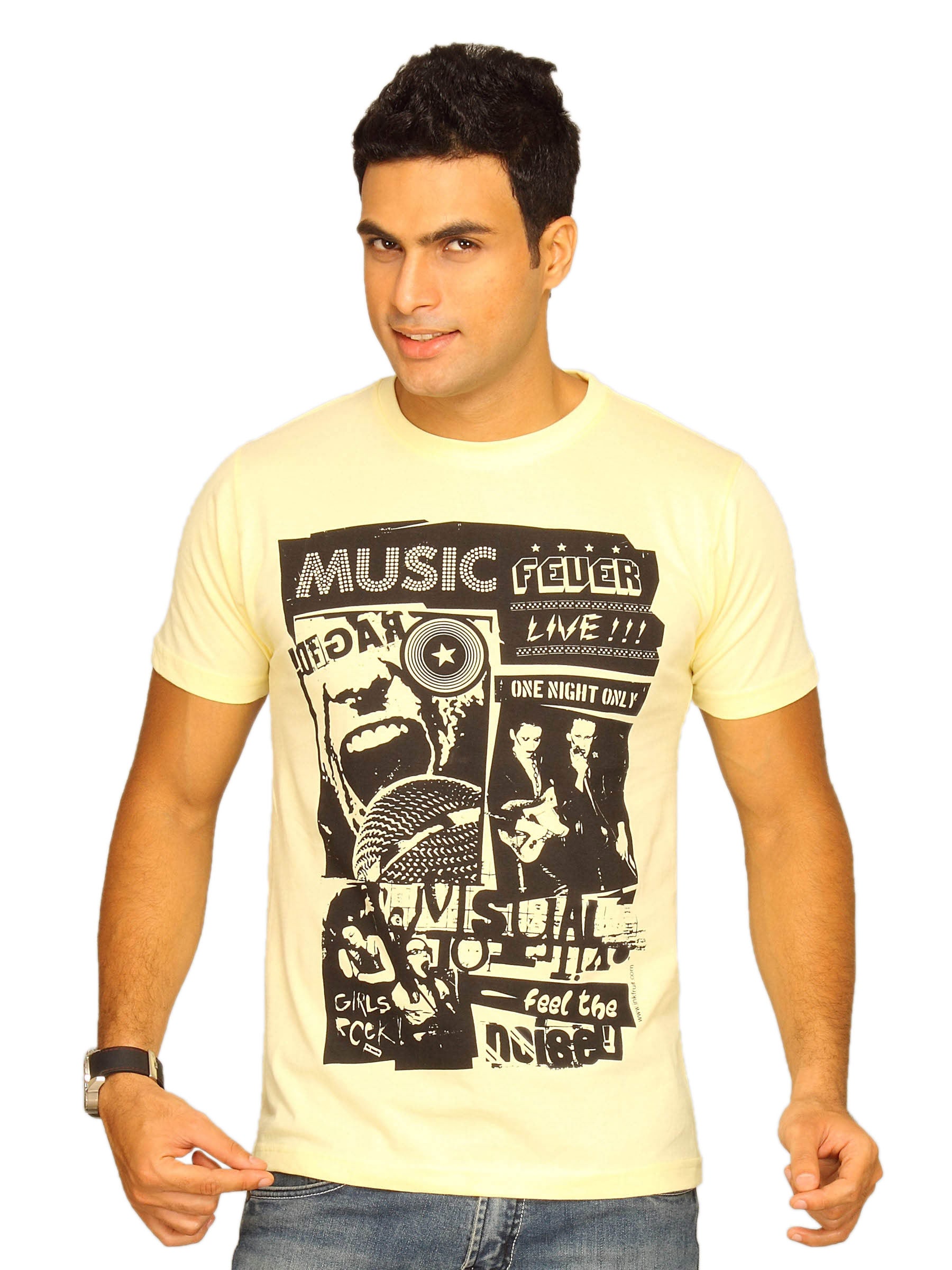 Inkfruit Men's Music Fever Yellow T-shirt