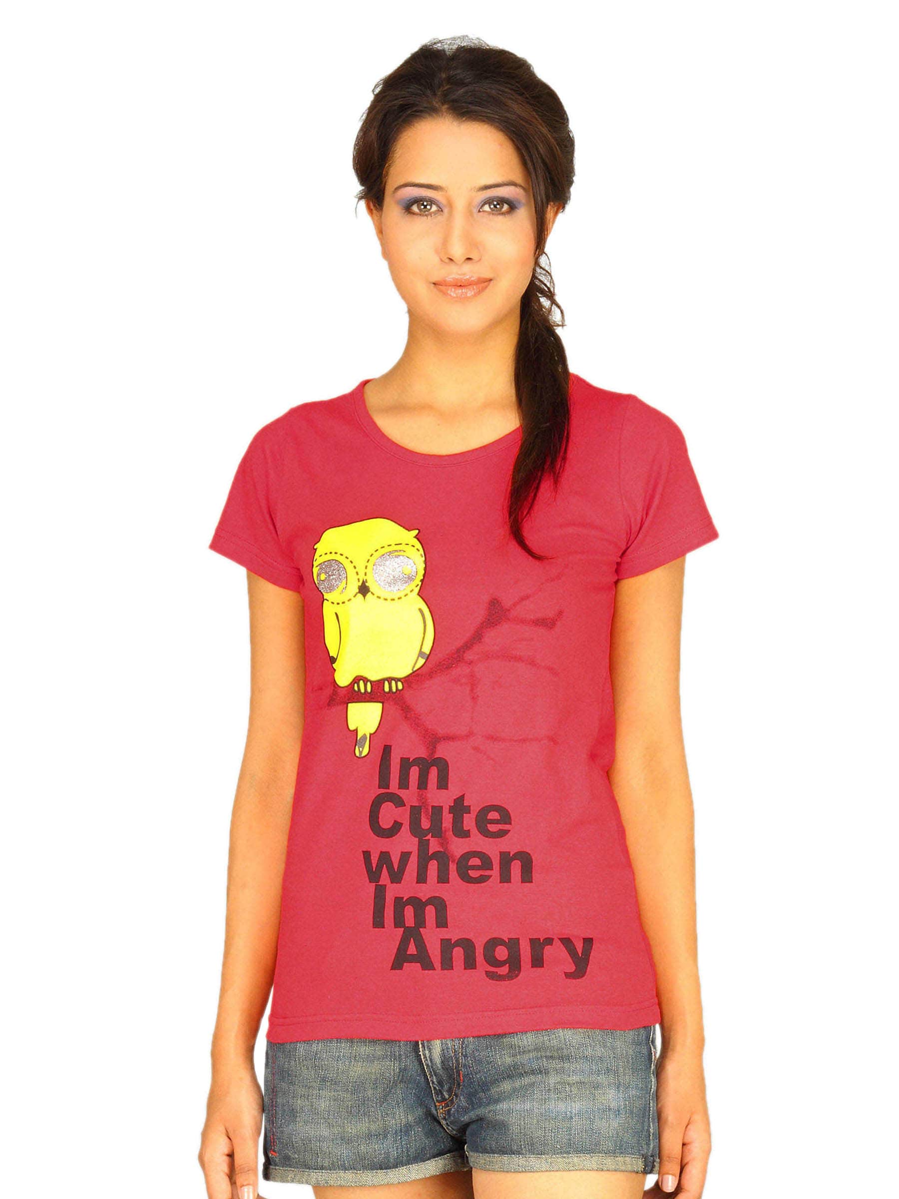 Jealous 21 Women's I am Cute When I am Angry Red T-shirt