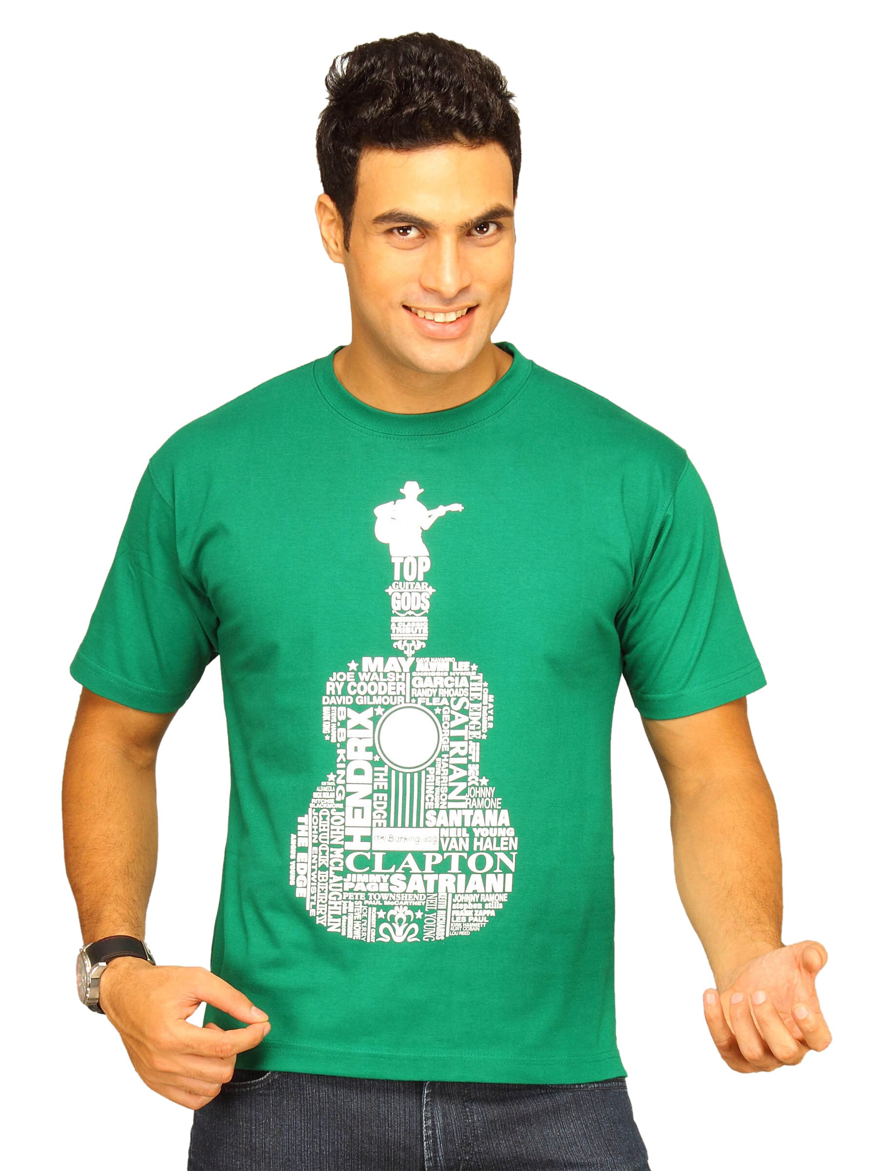 Tantra Men's Guitar Gods Green T-shirt