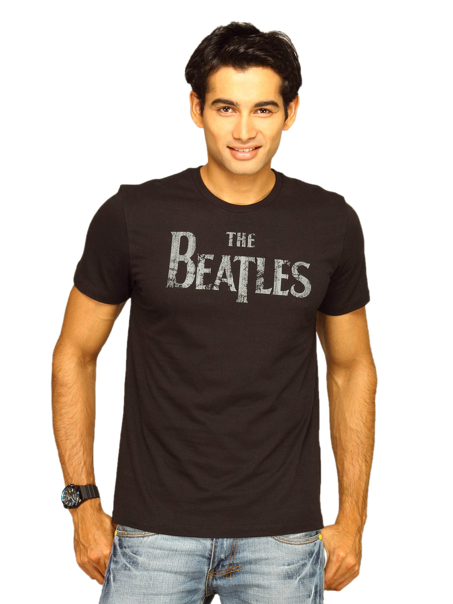 Beatles Men's Lonely Hearts Black T-shirt