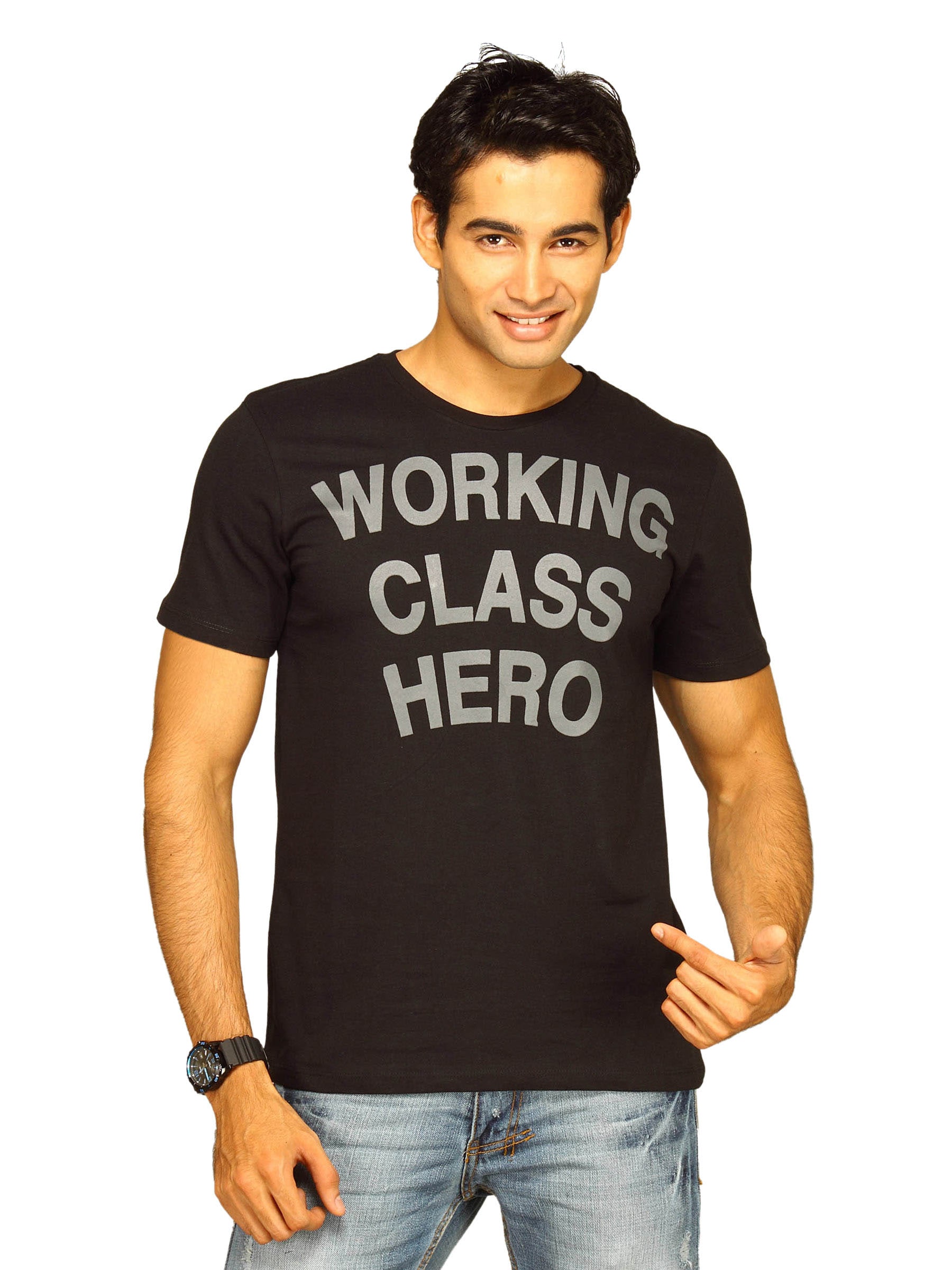 John Lenon Men's Working Class Hero Black T-shirt
