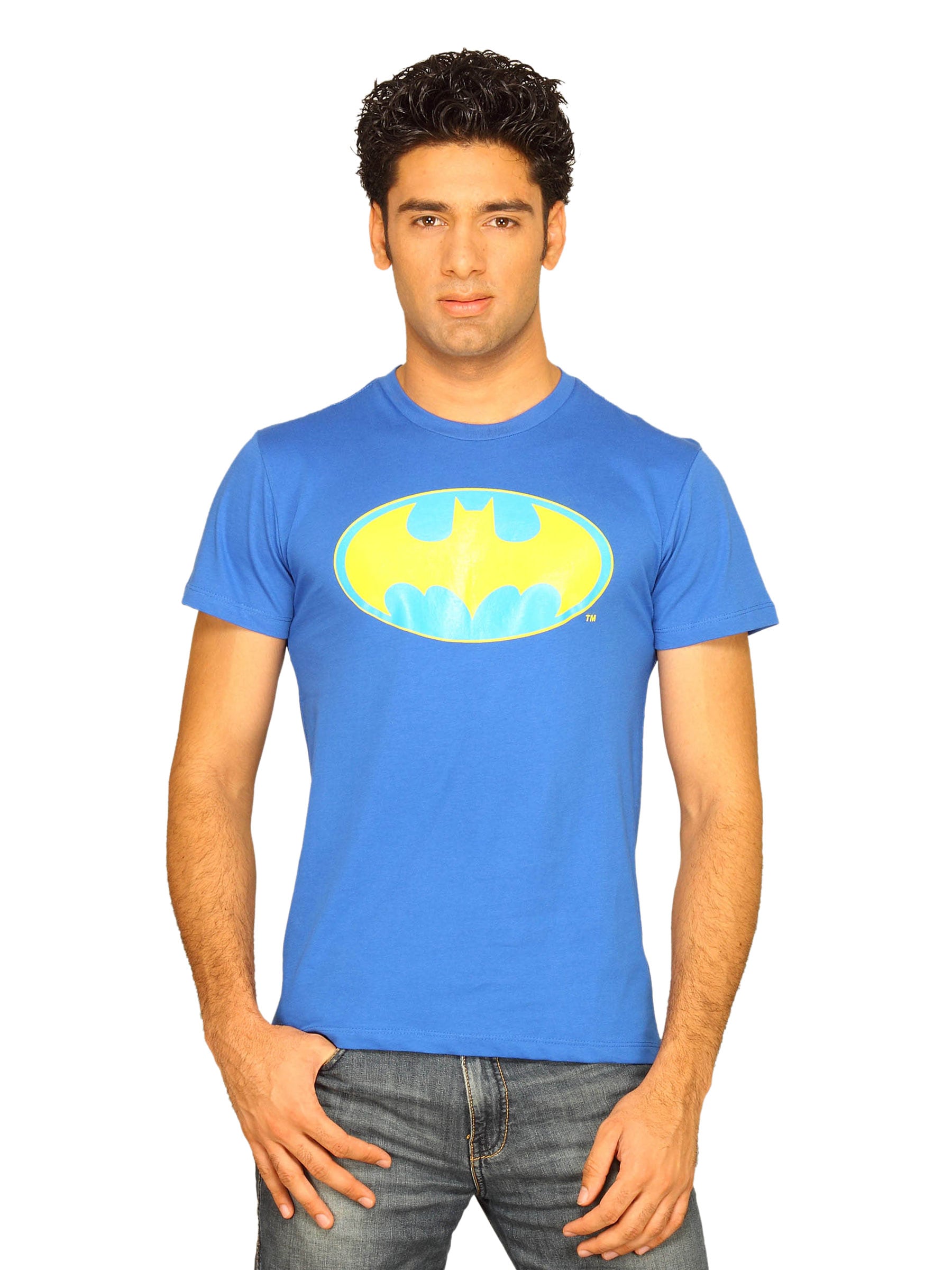 DC Comics Men's Batman Logo Royal Blue T-shirt