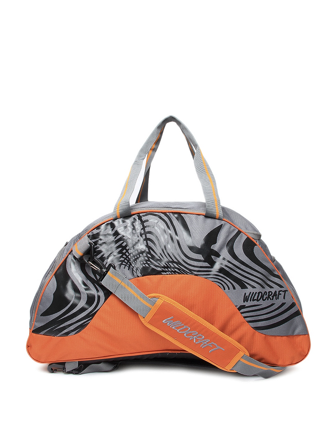 Wildcraft Unisex Grey & Orange Printed Duffle Bag