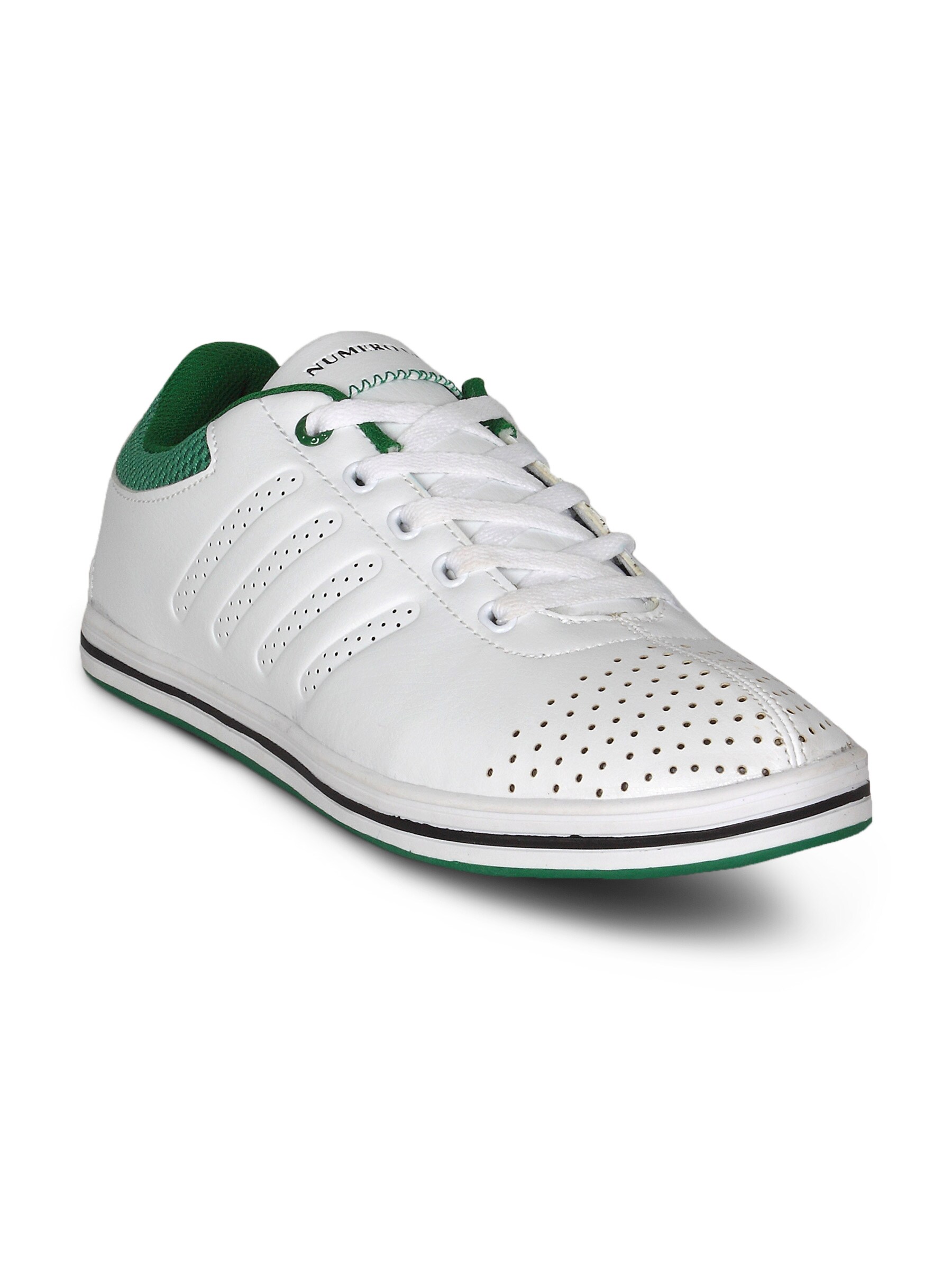 Numero Uno Men's White Green Casual Shoe
