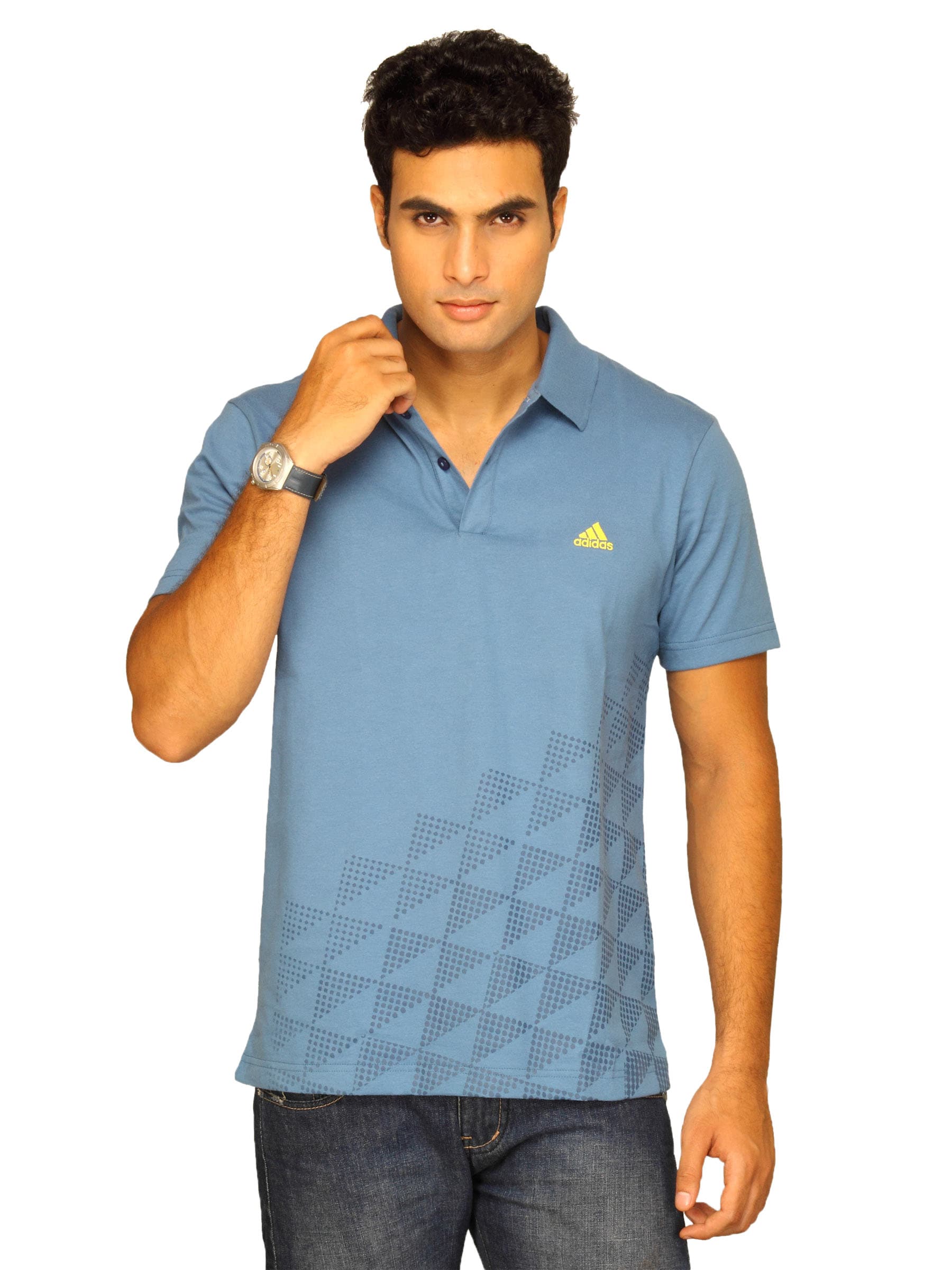 ADIDAS Men's Blue Polo T-shirt