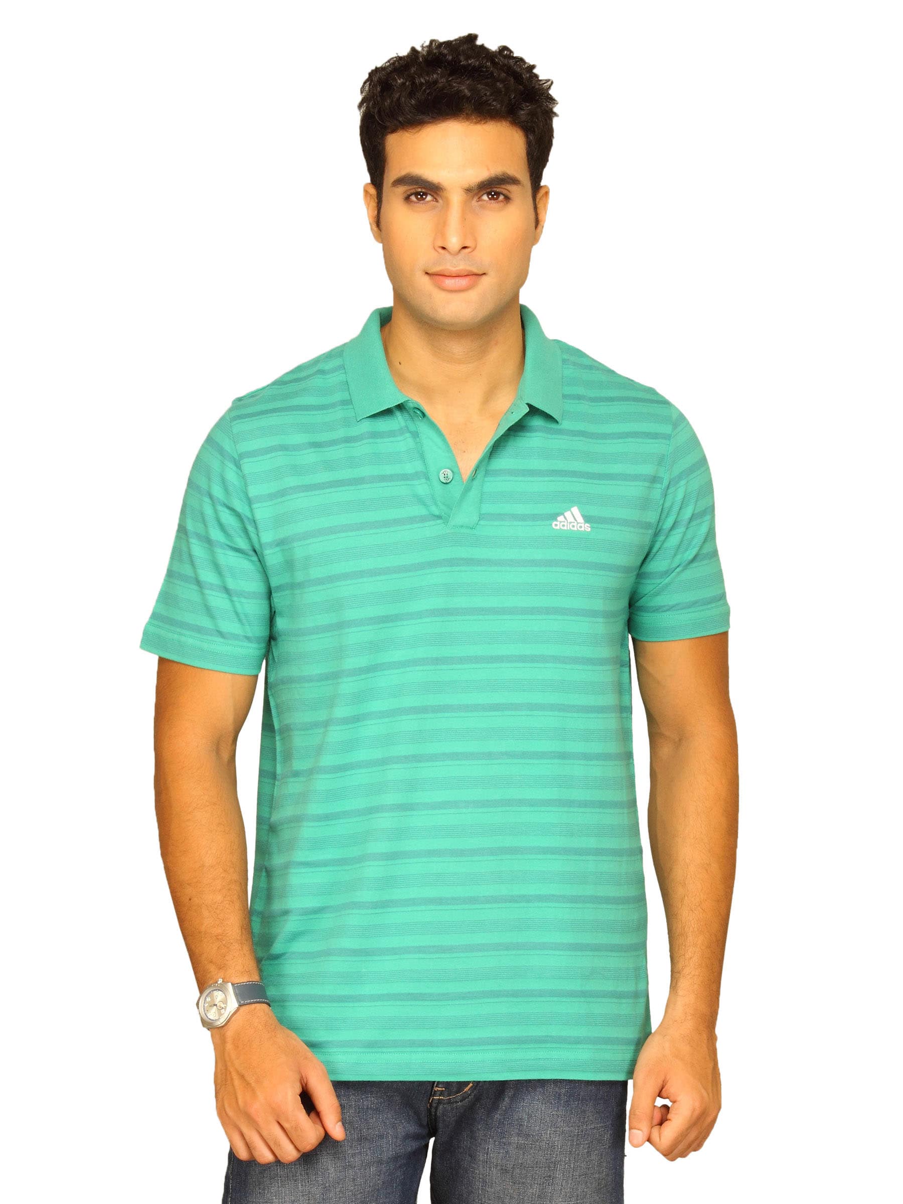 ADIDAS Men's Green Polo T-shirt