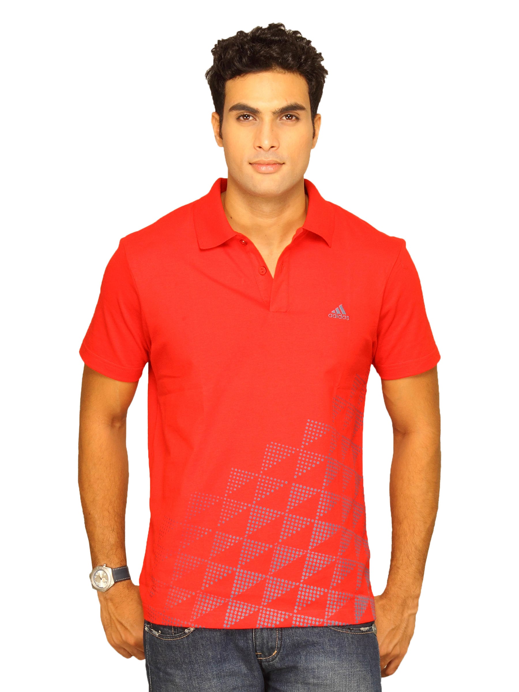 ADIDAS Men's Red Polo T-shirt