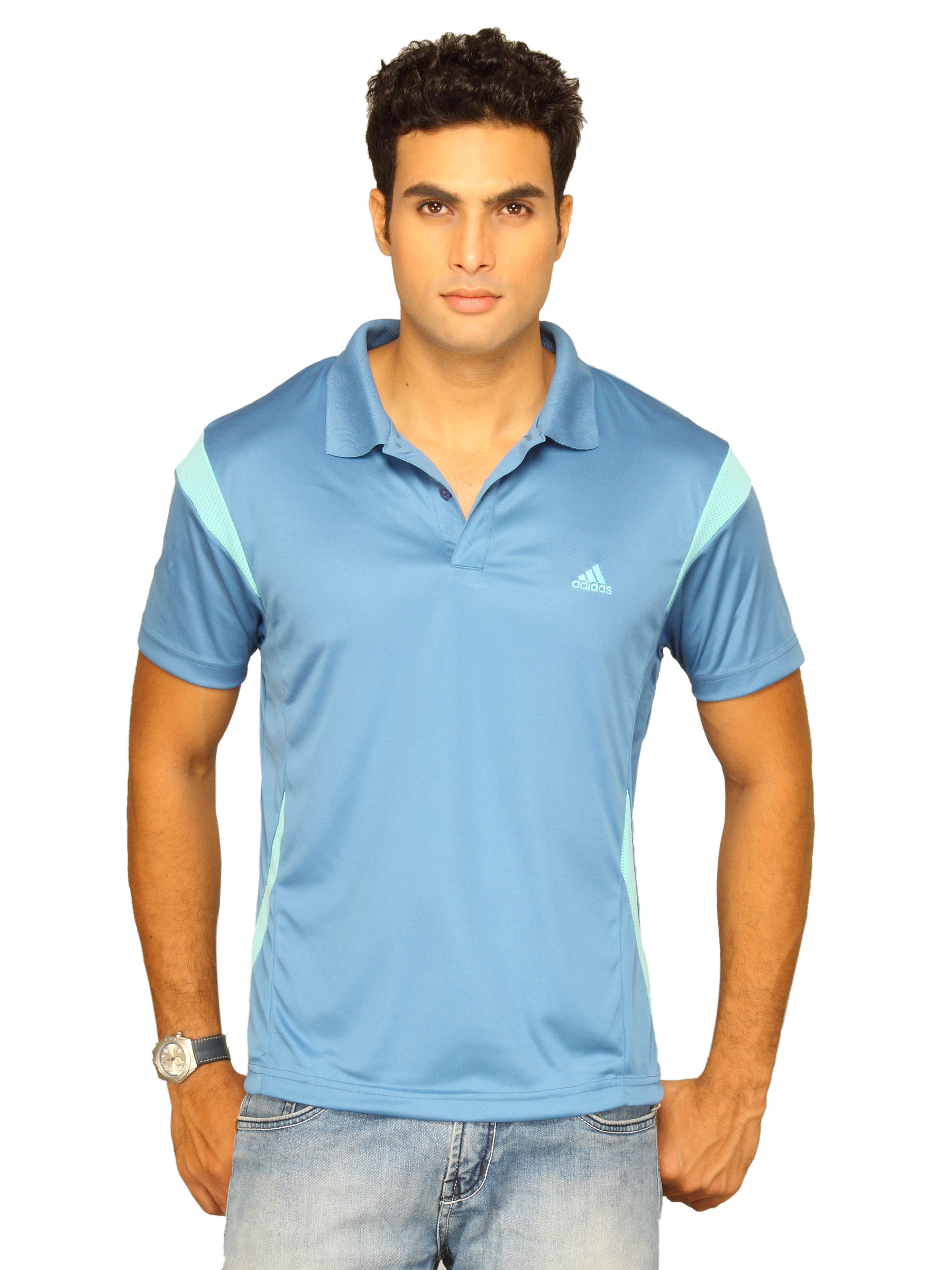 ADIDAS Men's Star Polo Lead Blue T-shirt