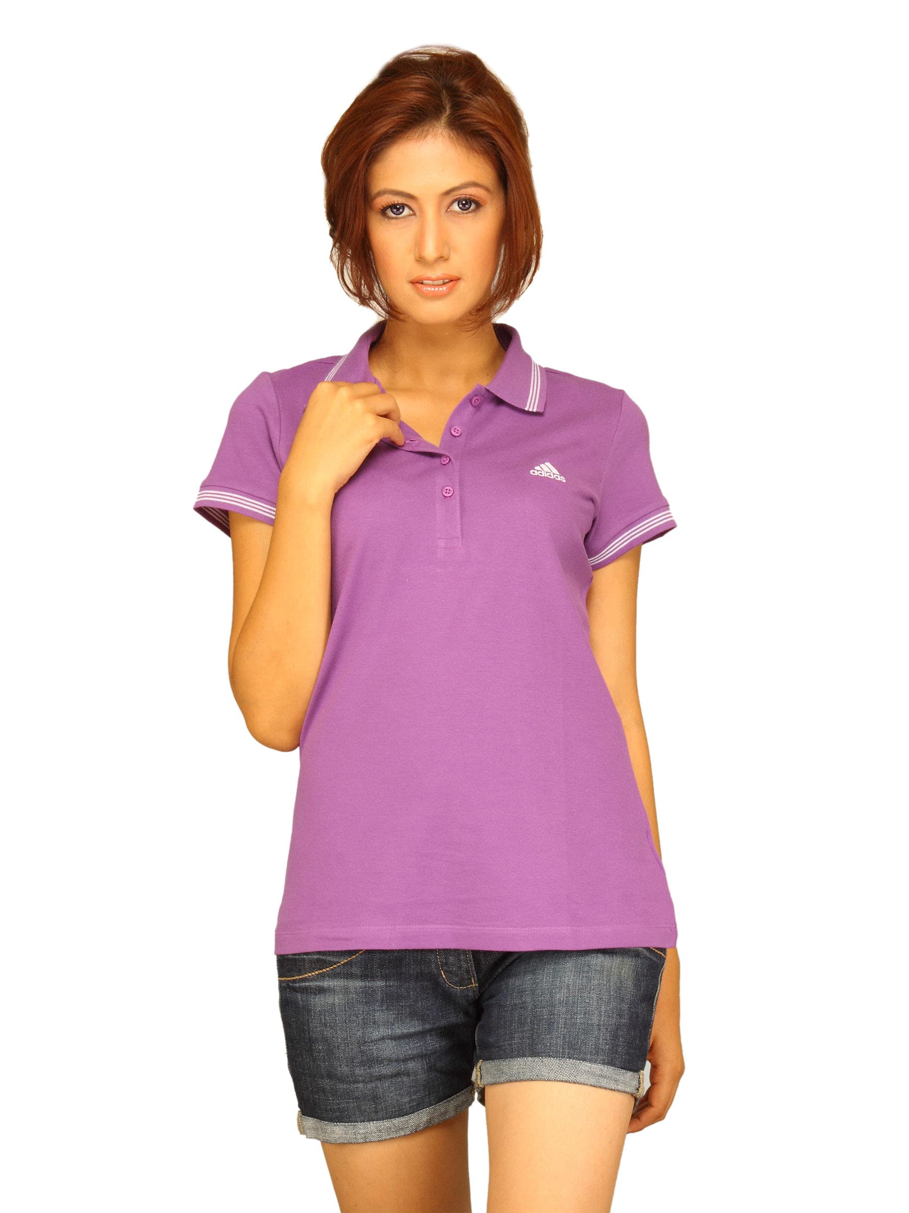 ADIDAS Women's Purple Polo T-shirt