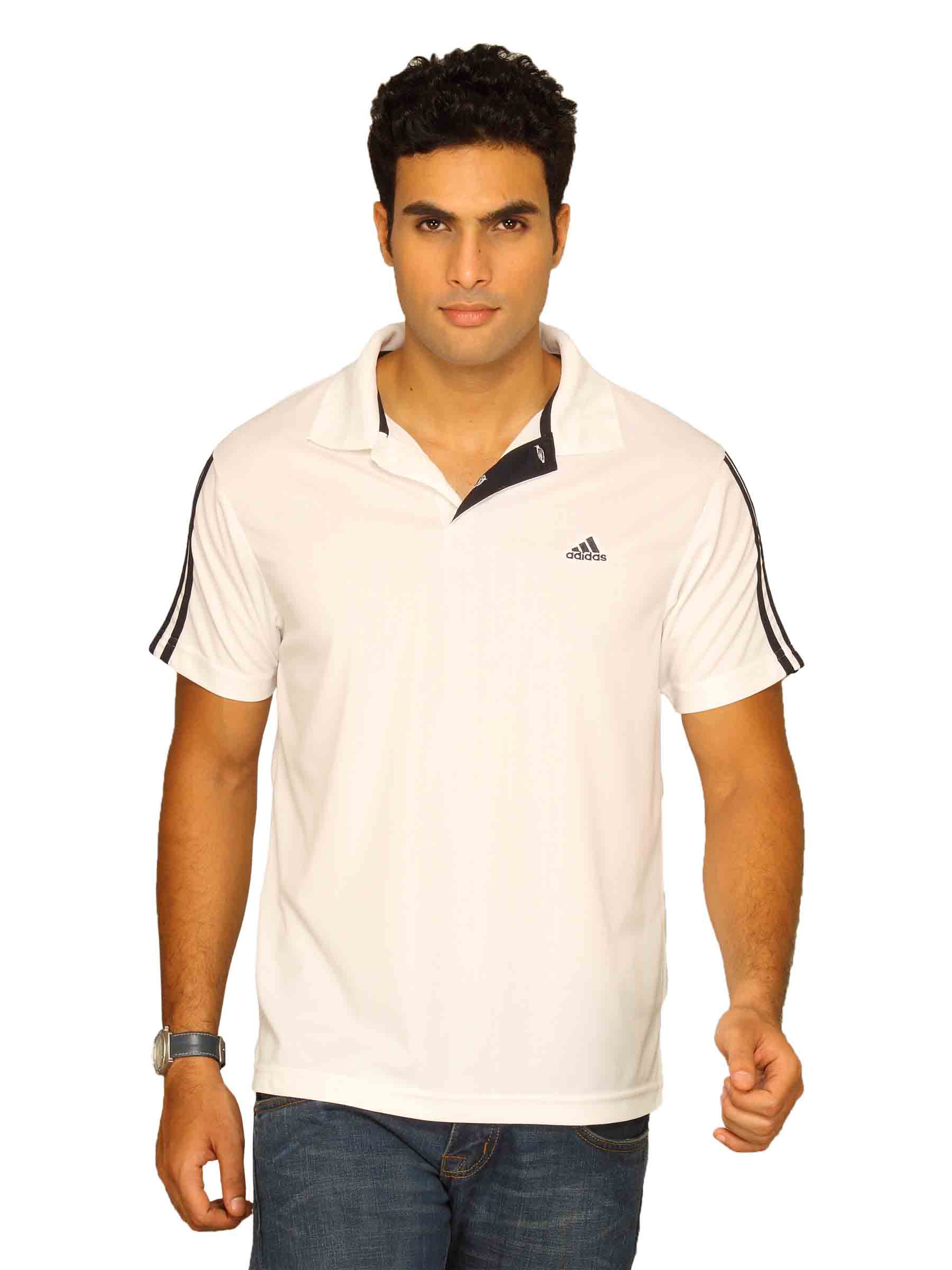 ADIDAS Men's 3S PES Comb White Polo T-shirt