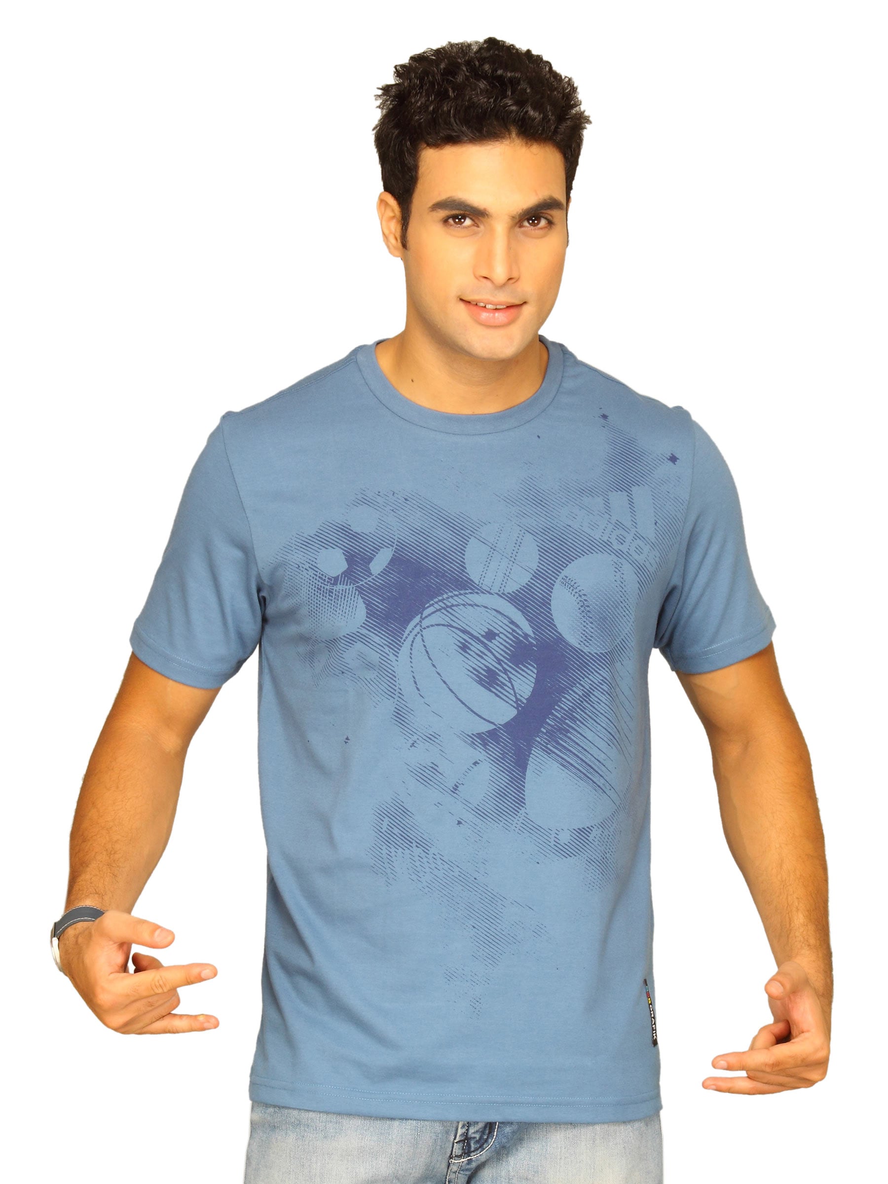 ADIDAS Men's Best Shot Teal Blue T-shirt