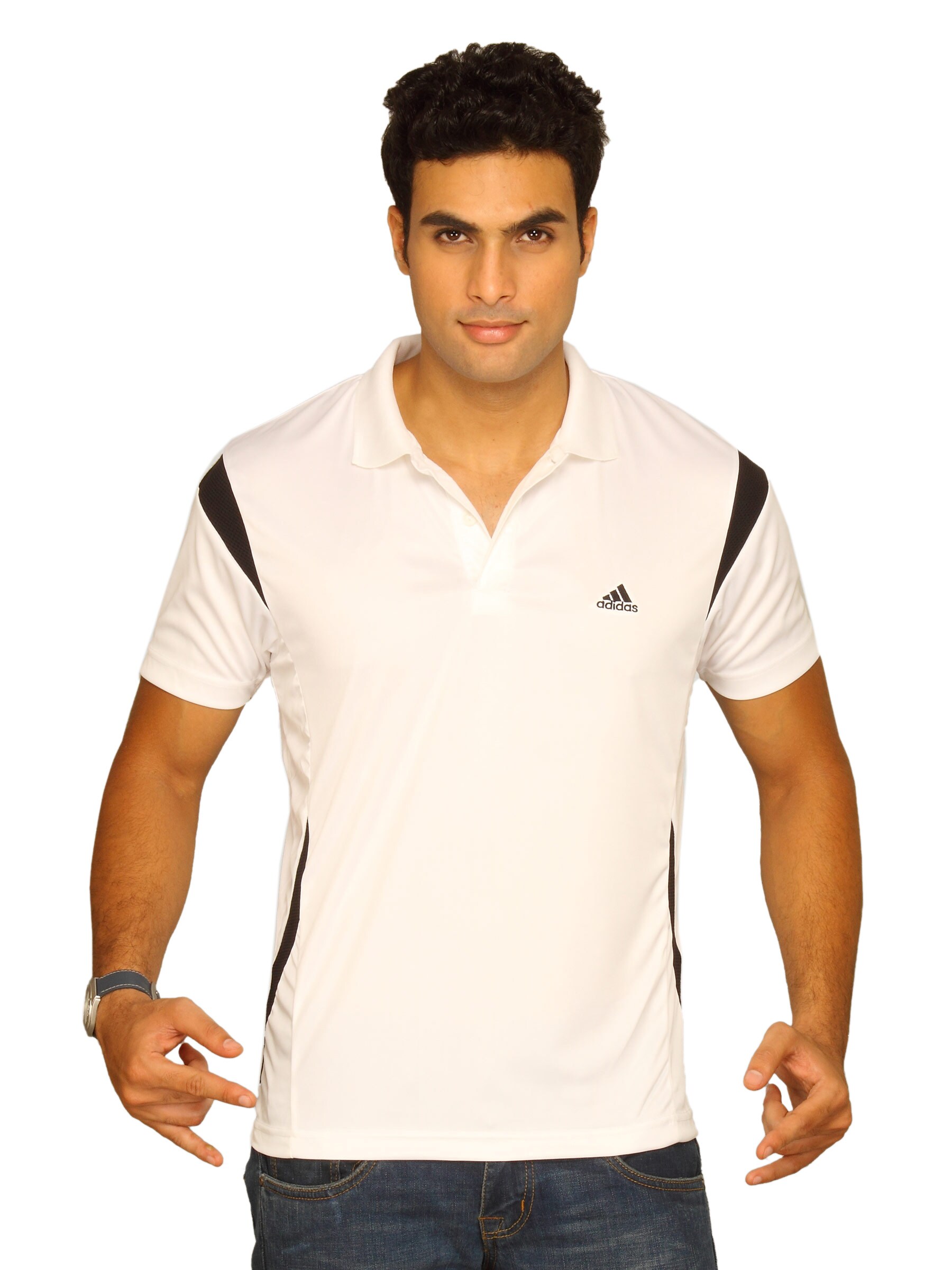 ADIDAS Men's Star Polo White Polo T-shirt