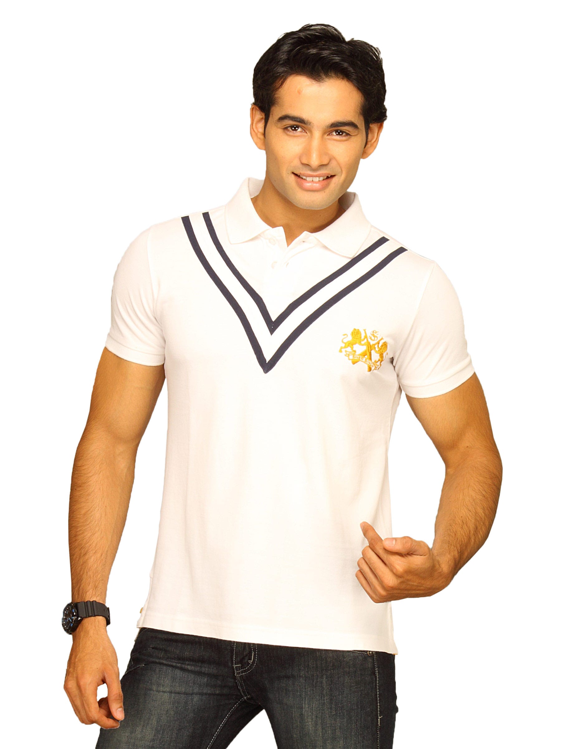 Sher Singh Men's Cricket White Polo T-shirt