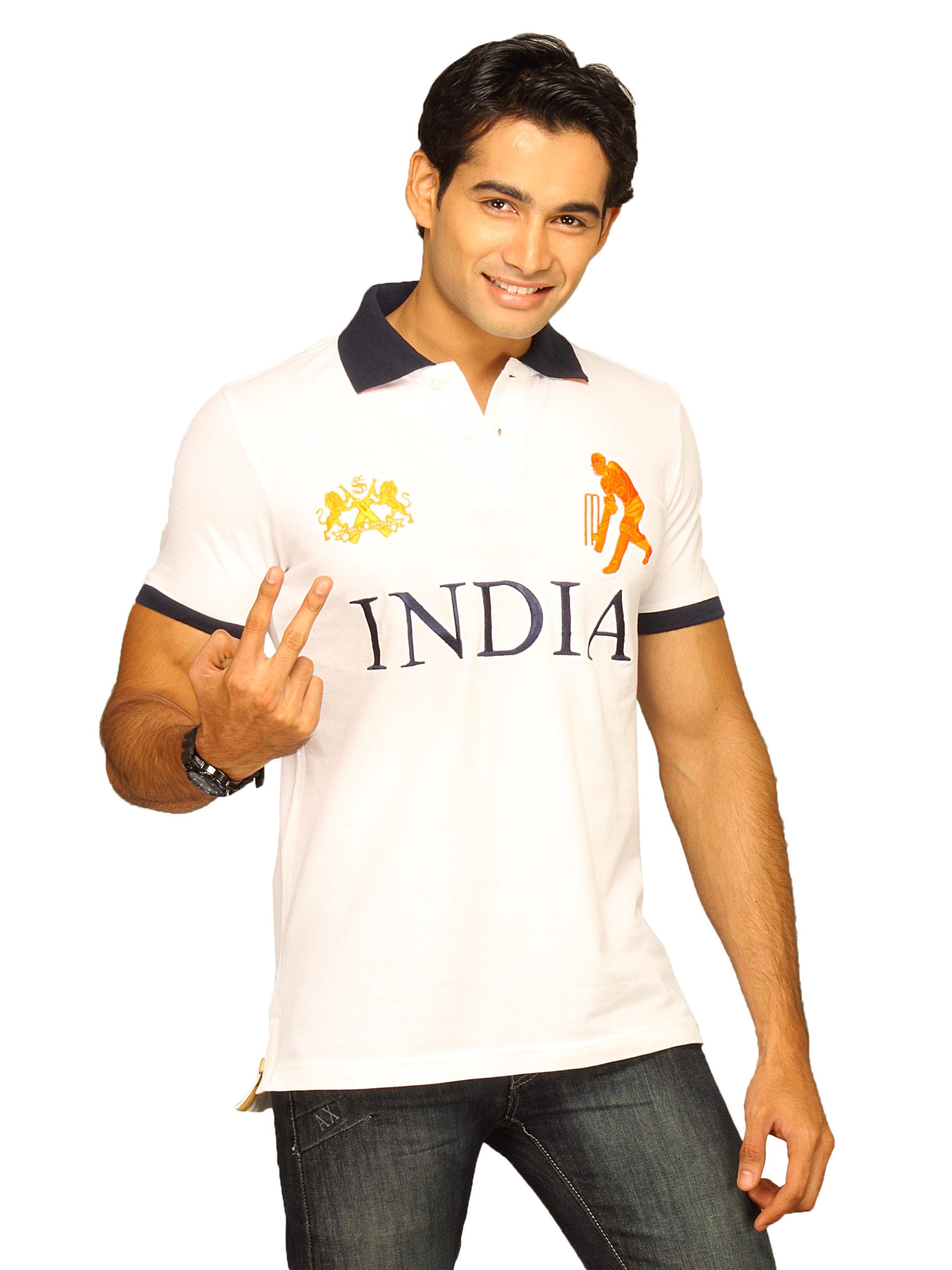 Sher Singh Men's India White Polo T-shirt