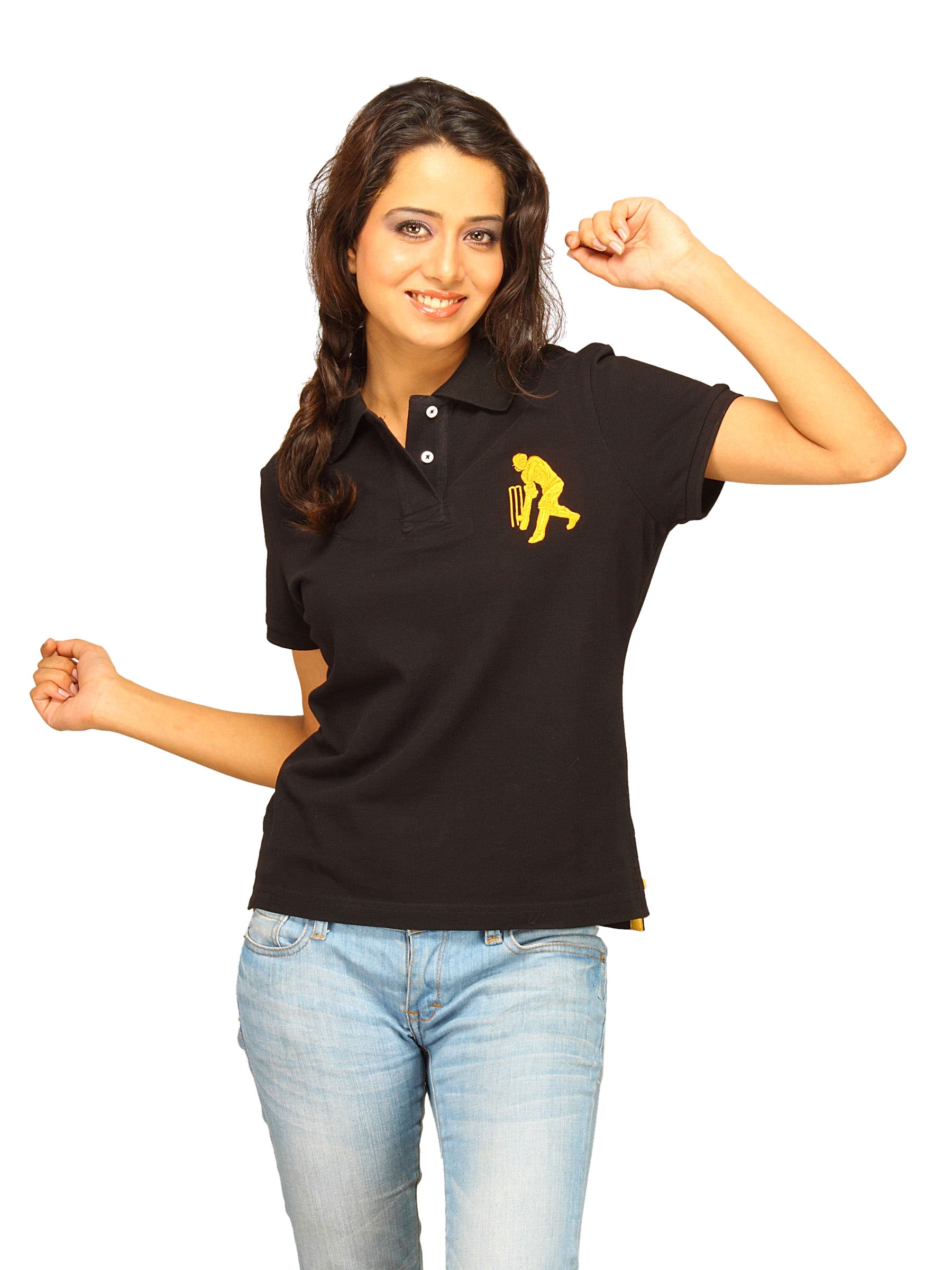 Sher Singh Women's Black Polo T-shirt
