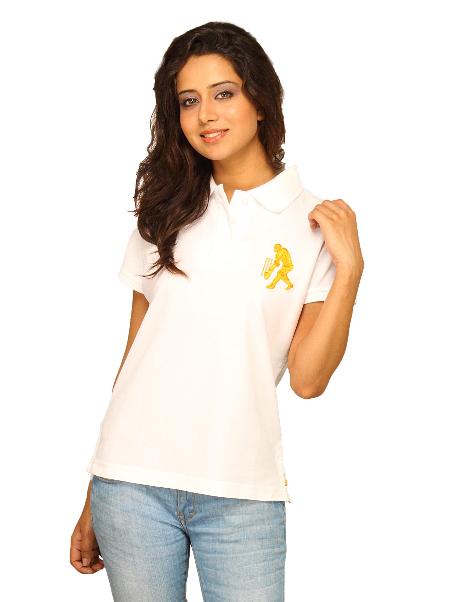 Sher Singh Women White Polo T-shirt