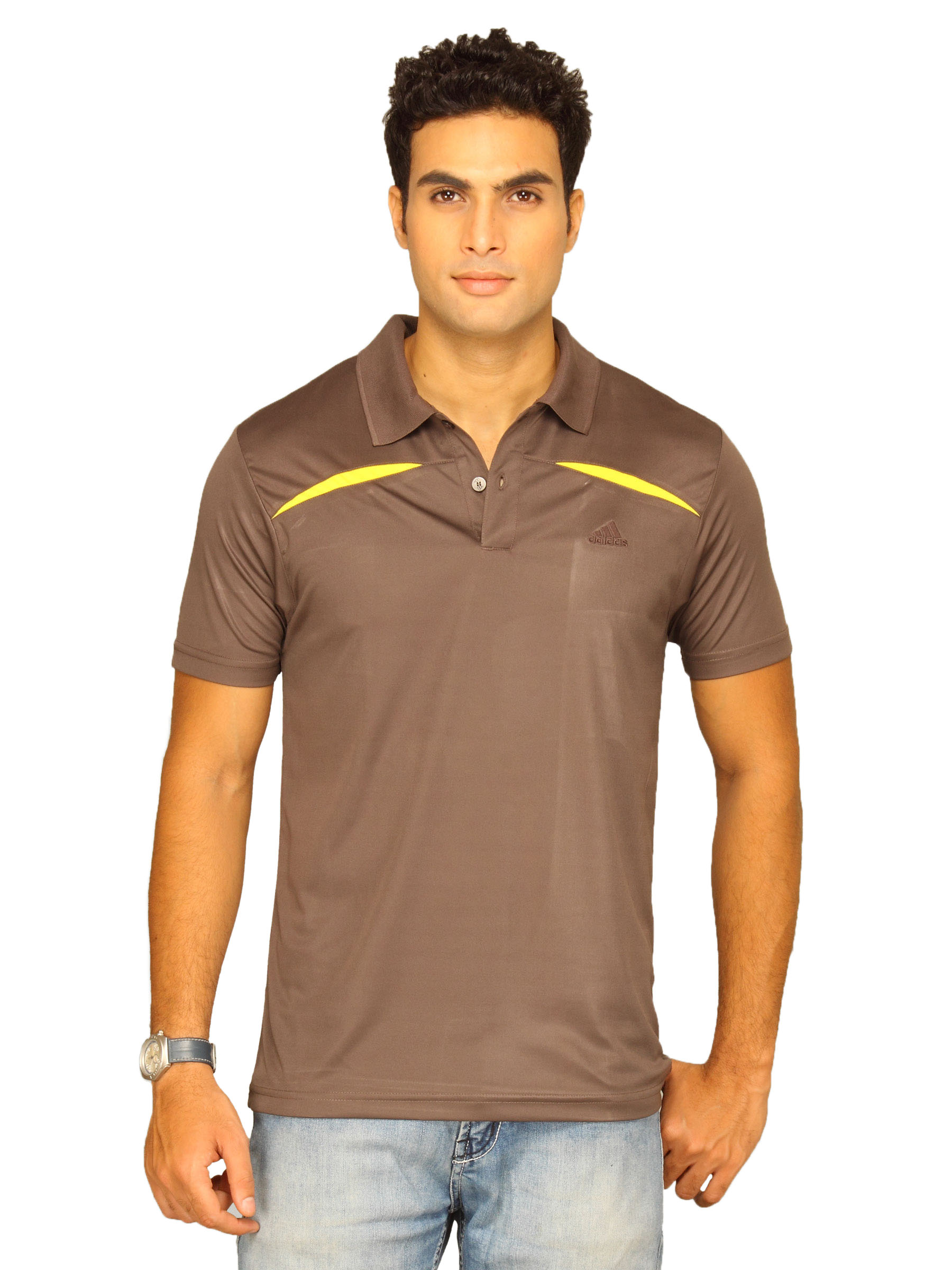 ADIDAS Men's Edge  Brown Polo T-shirt