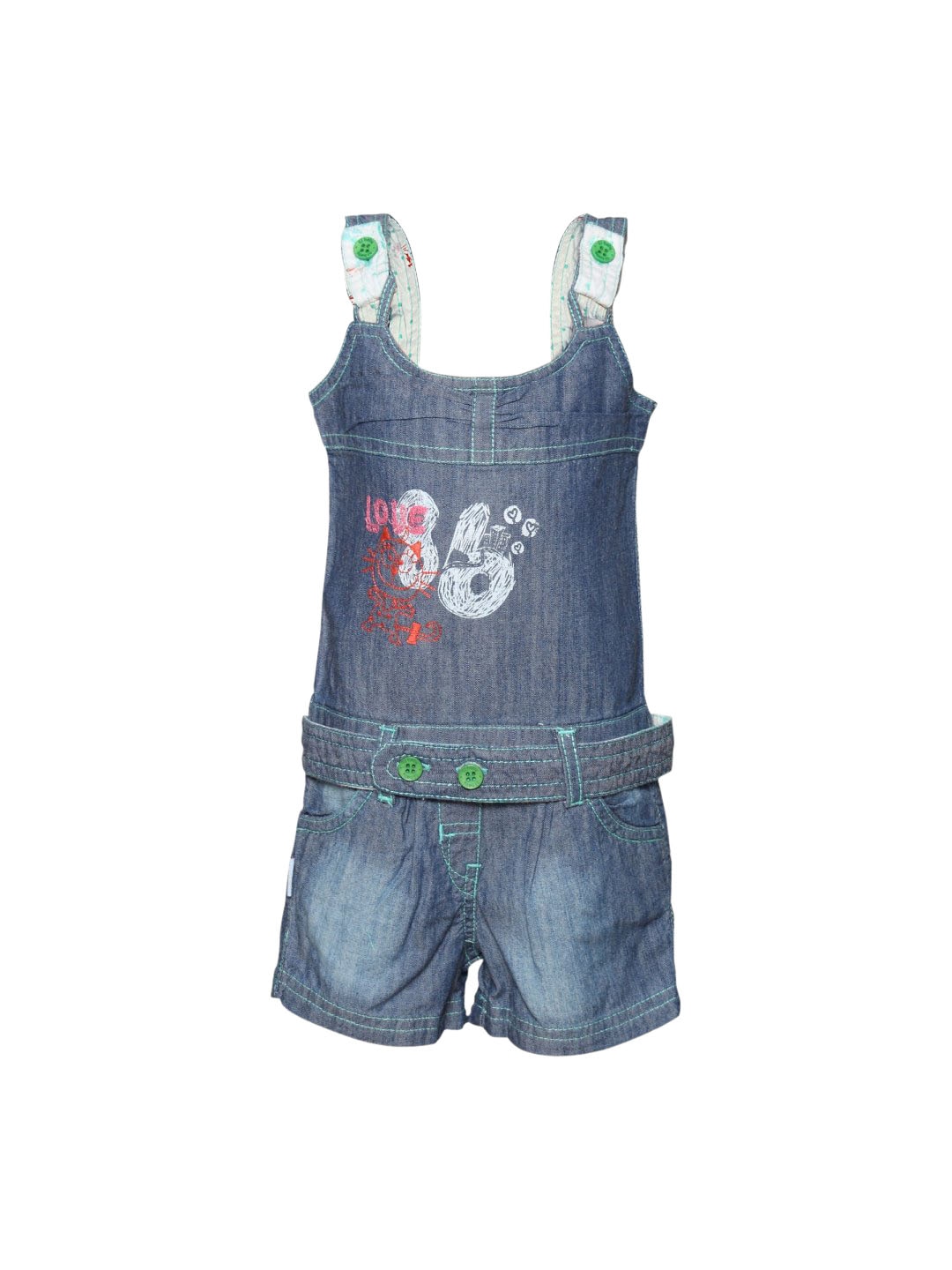 Gini and Jony Girl's Vanida Blue Dungree Infant Kidswear