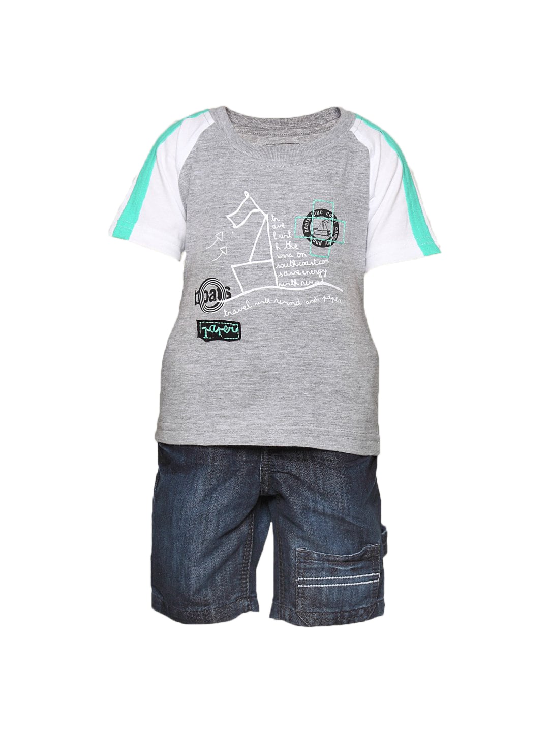 Gini and Jony Boy's Kaden Grey Blue Infant Kidswear
