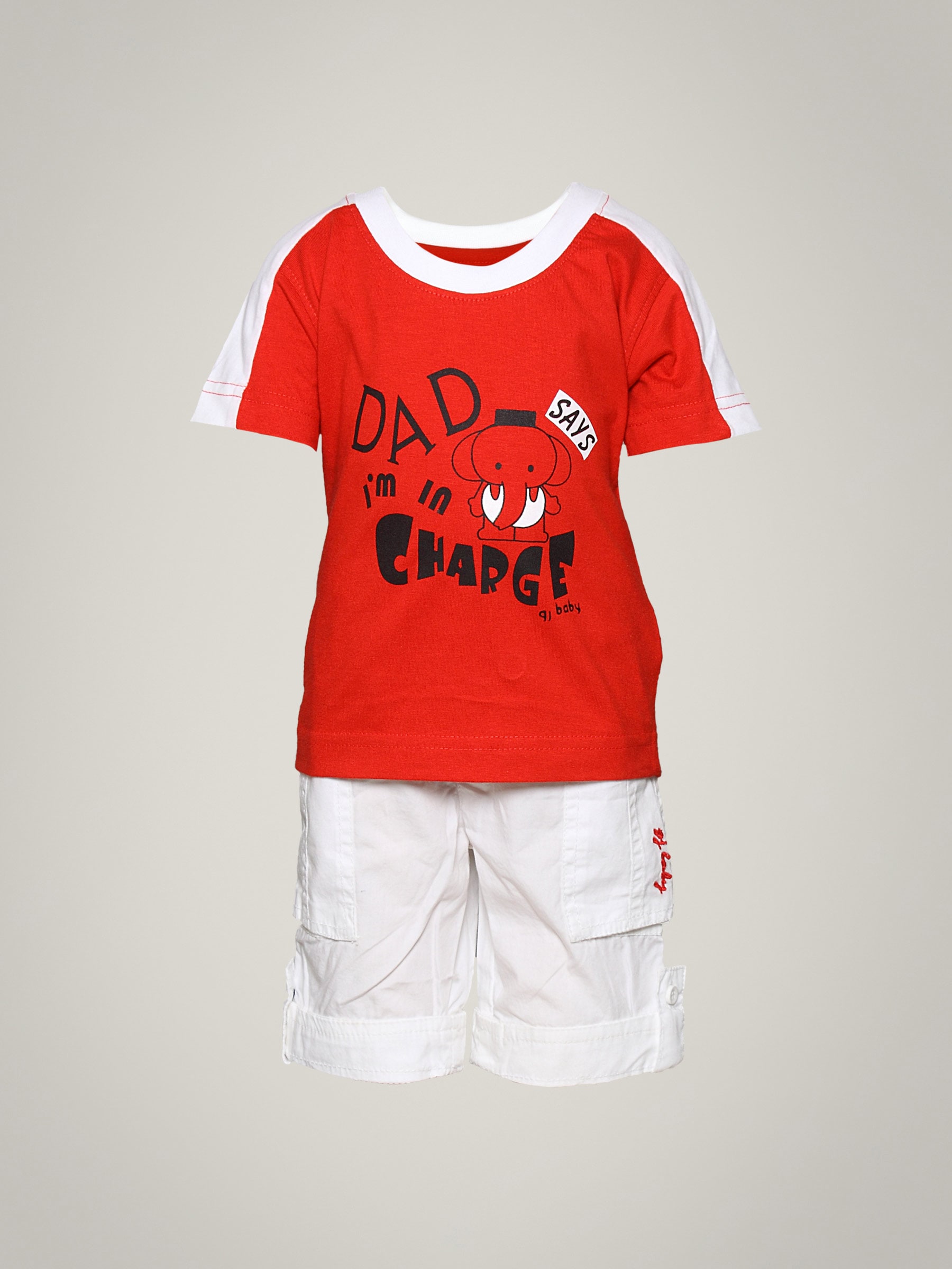 Gini and Jony Boy's Kane Red White Infant Kidswear