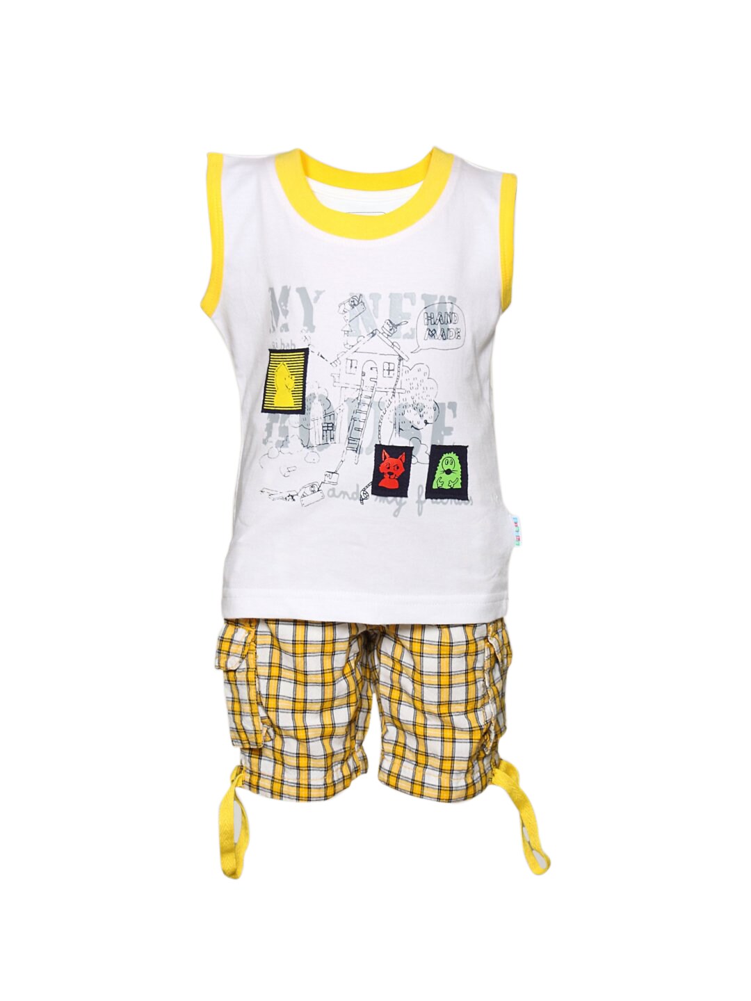 Gini and Jony Boy's Kaniel White Yellow Infant Kidswear