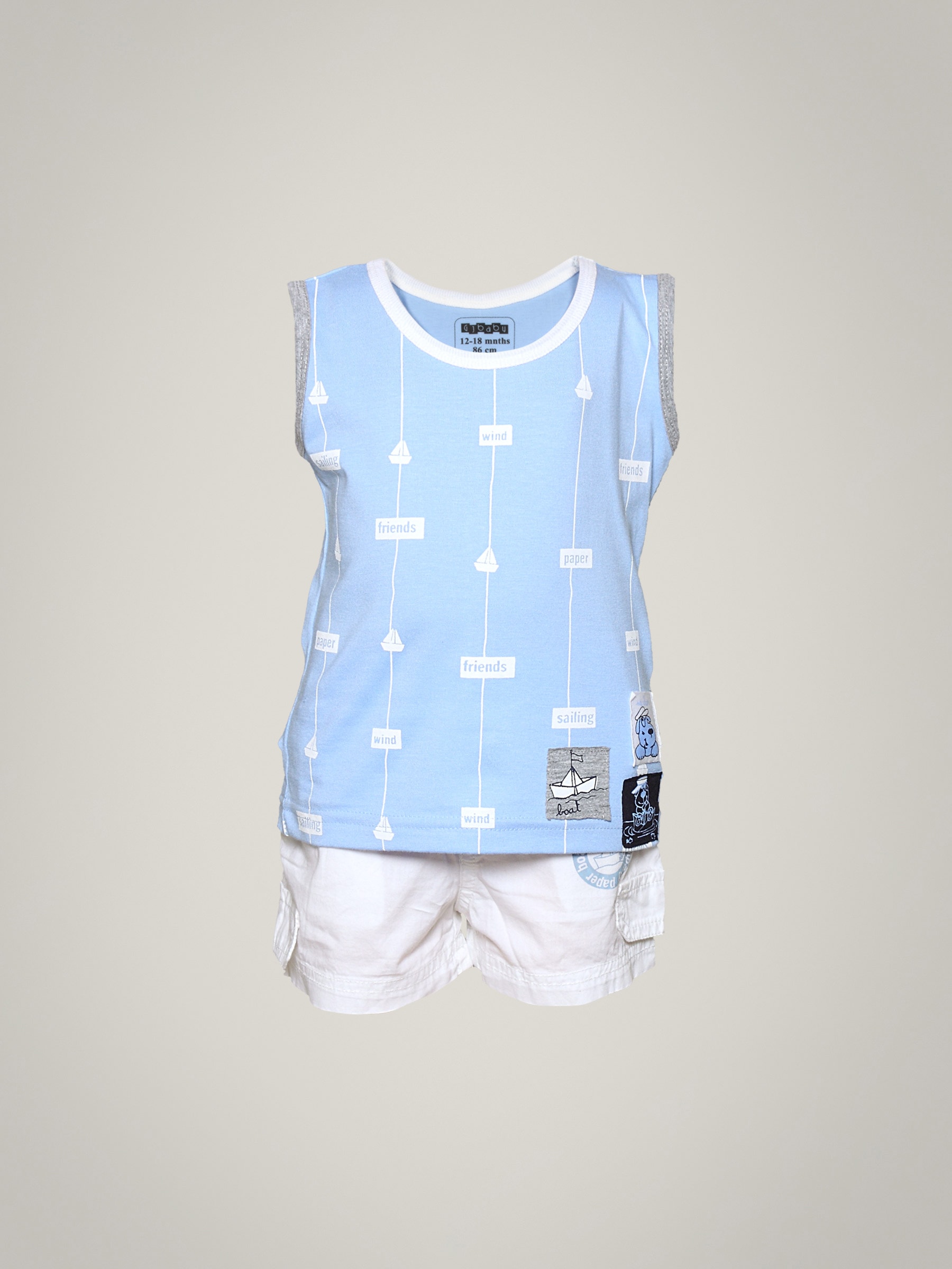 Gini and Jony Boy's Karsen Blue White Kidswear