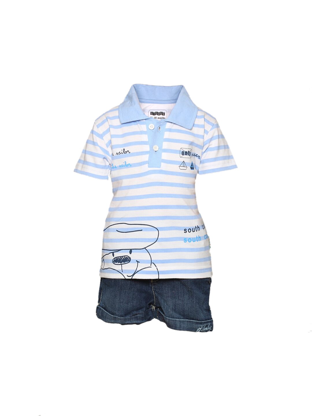 Gini and Jony Boy's Karl Blue White Infant Kidswear