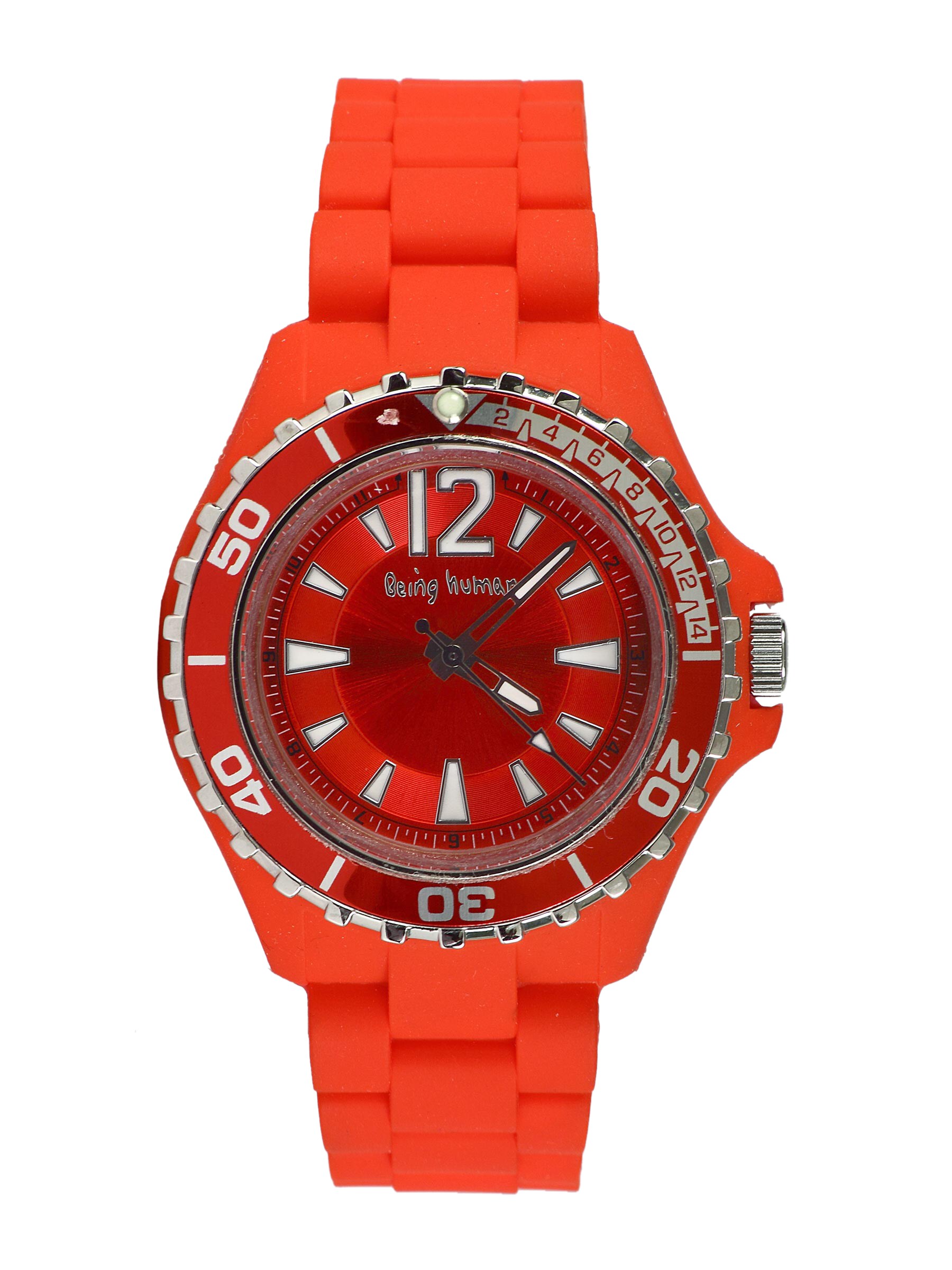Being Human Women Silicon Strap Red Watch