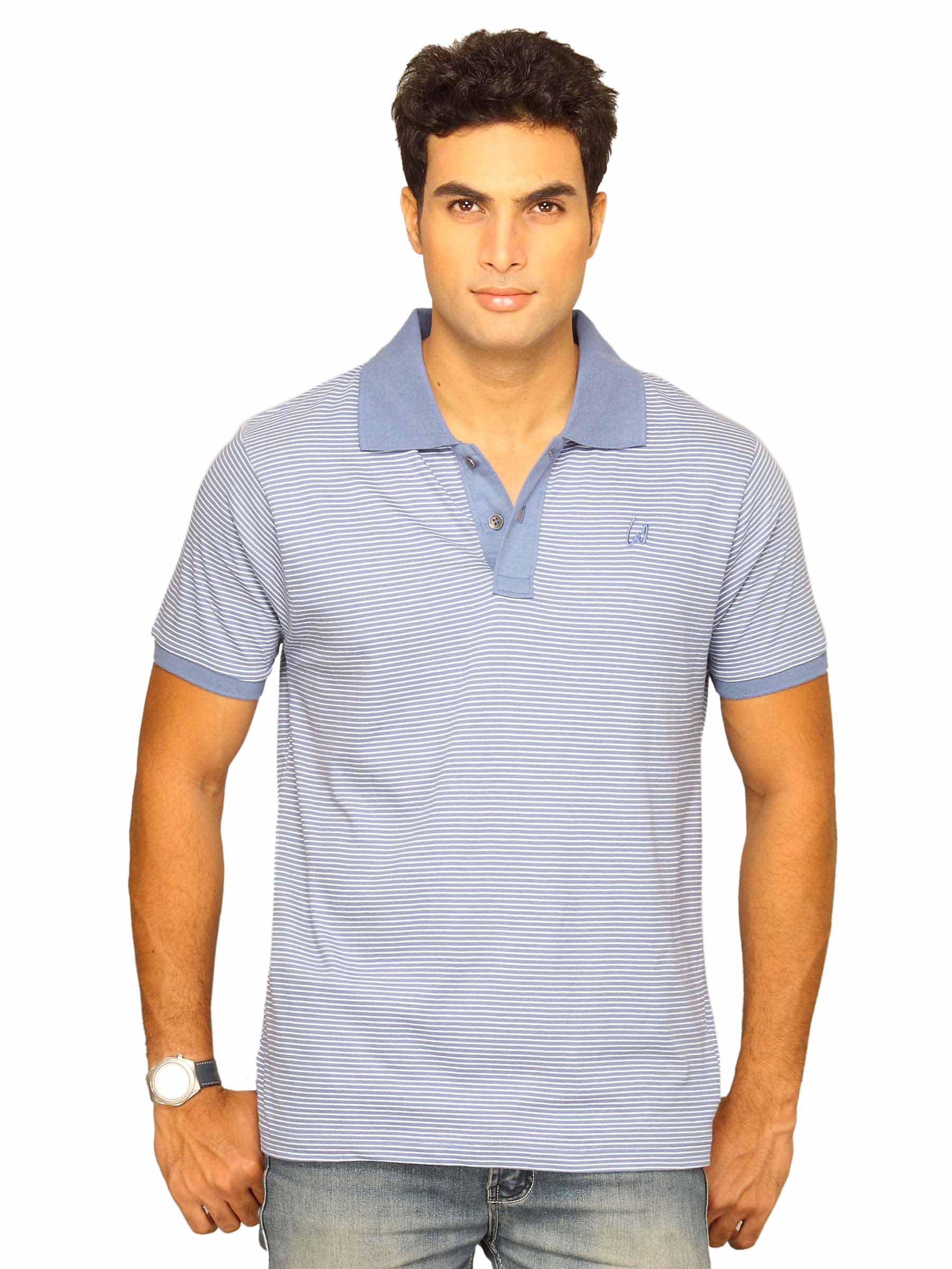Wrangler Men's Minstrel Shoulder Loop Blue T-shirt