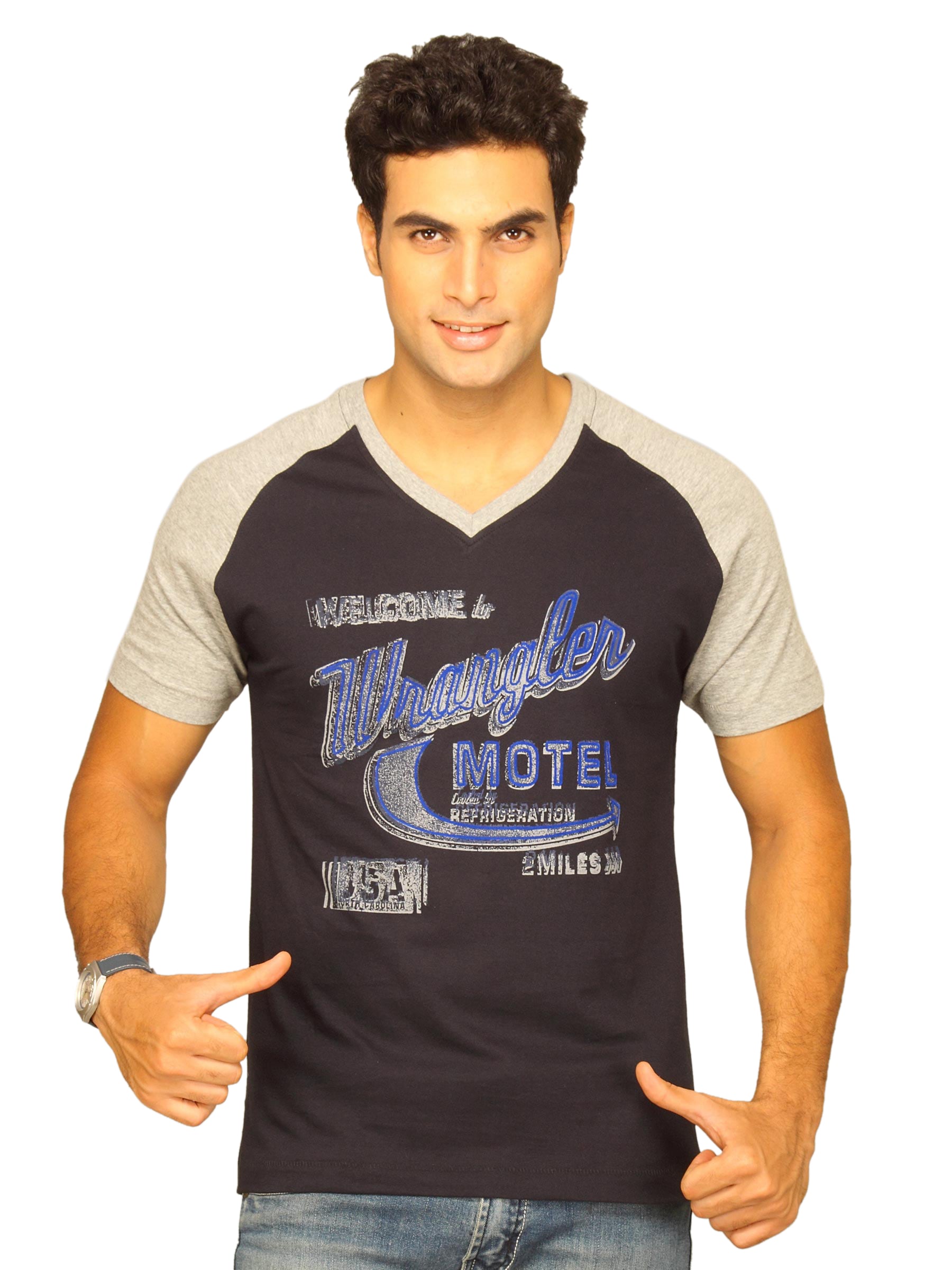 Wrangler Men's Motel Color Black T-shirt