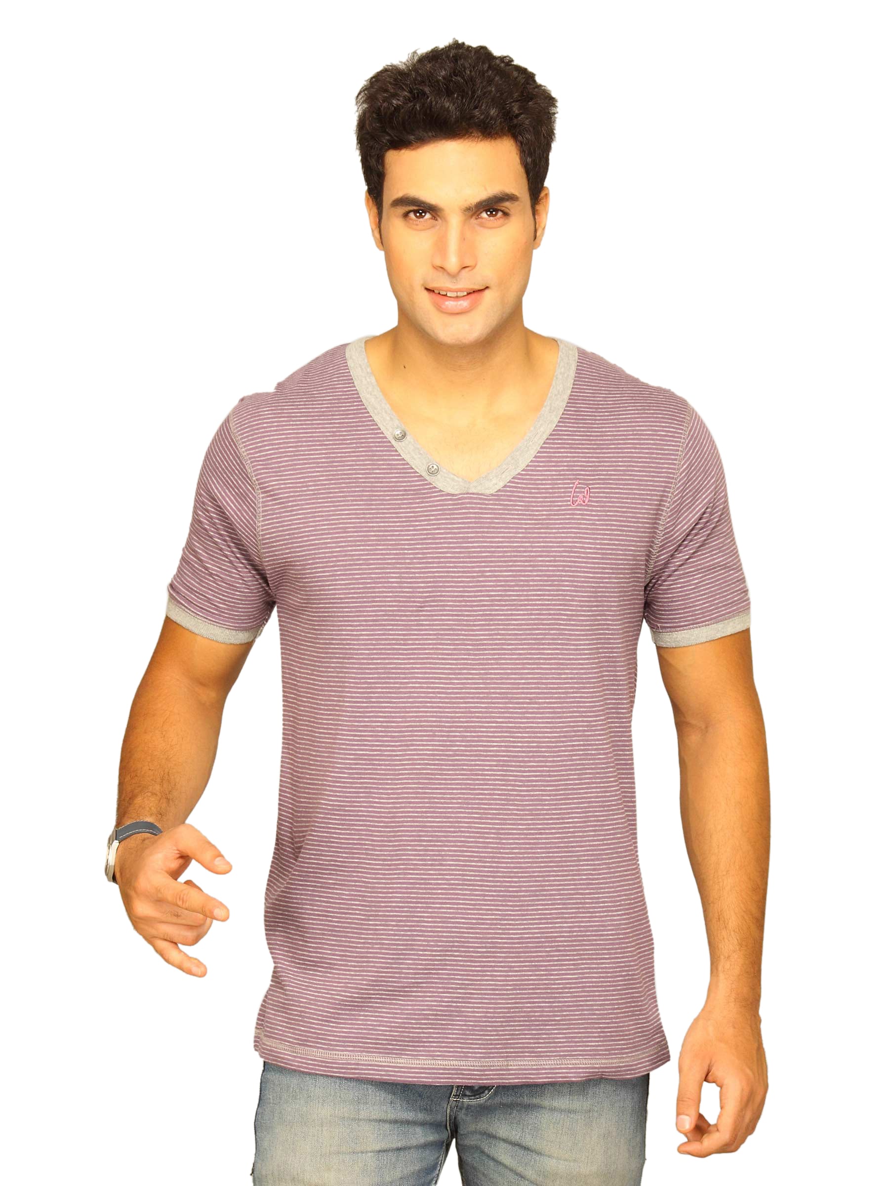 Wrangler Men's Minstrel Shoulder Loop Purple T-shirt
