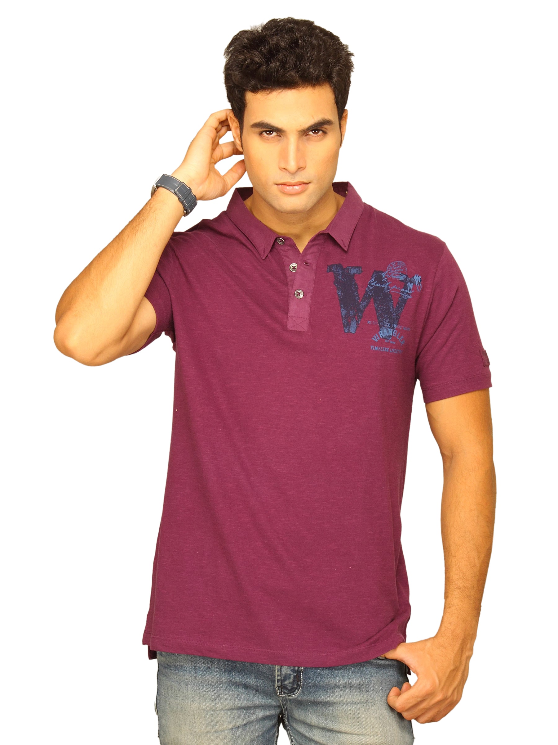 Wrangler Men's Convertible Slub Purple T-shirt