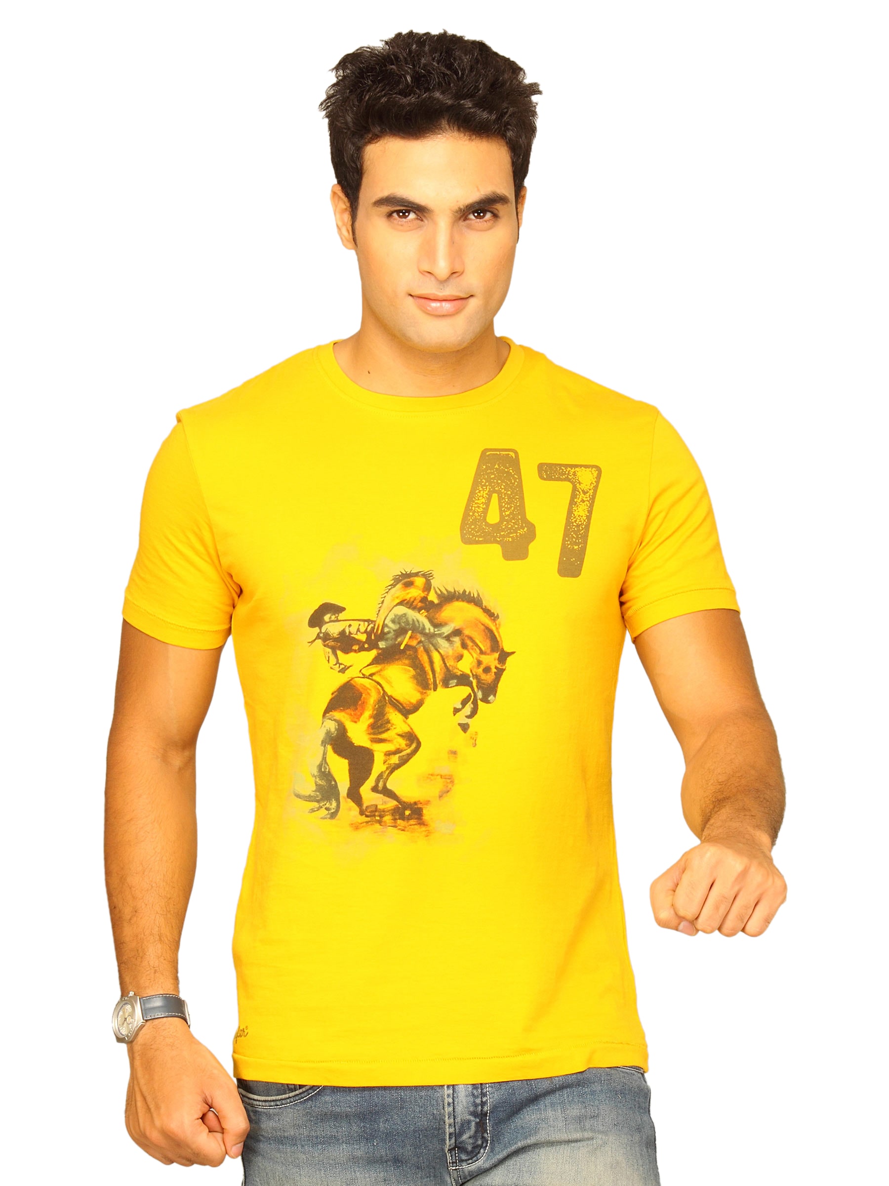 Wrangler Men's Cowboy Color Yellow T-shirt